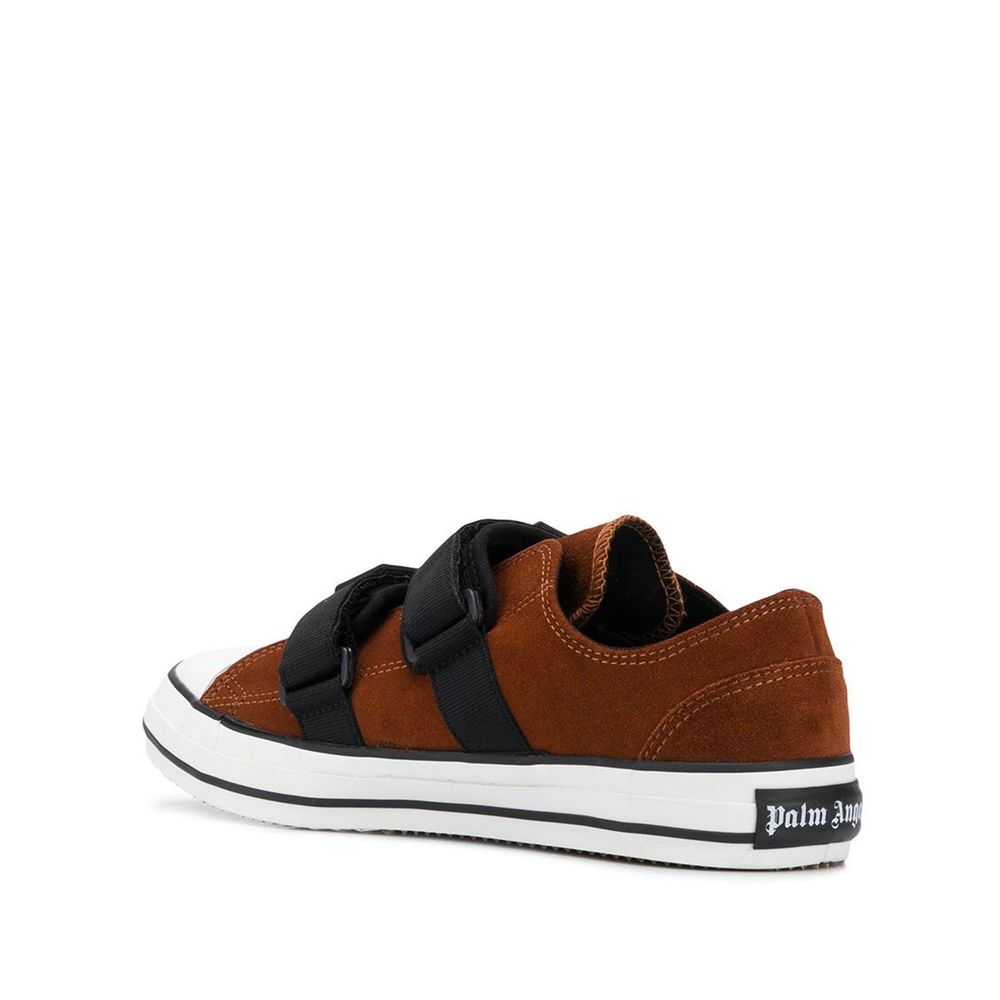 Palm Angels Brown Calfskin Low Top Men's Sneakers