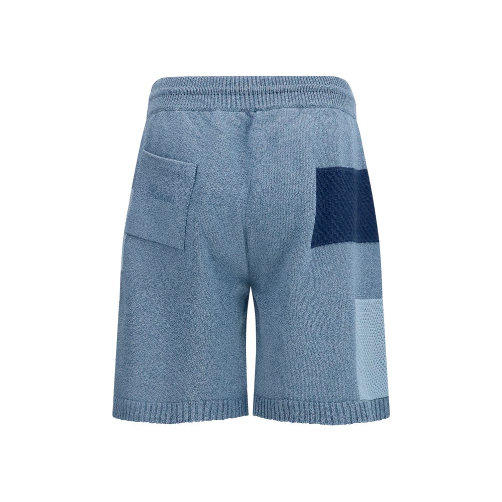 Laneus Blue Cotton Bermuda Men's Shorts