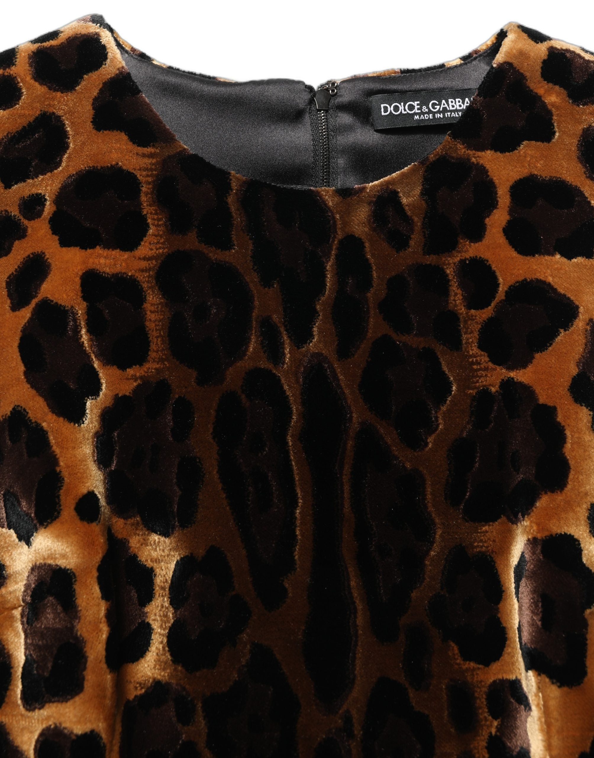 Dolce & Gabbana Brown Leopard Sleeveless Sheath Mini Women's Dress