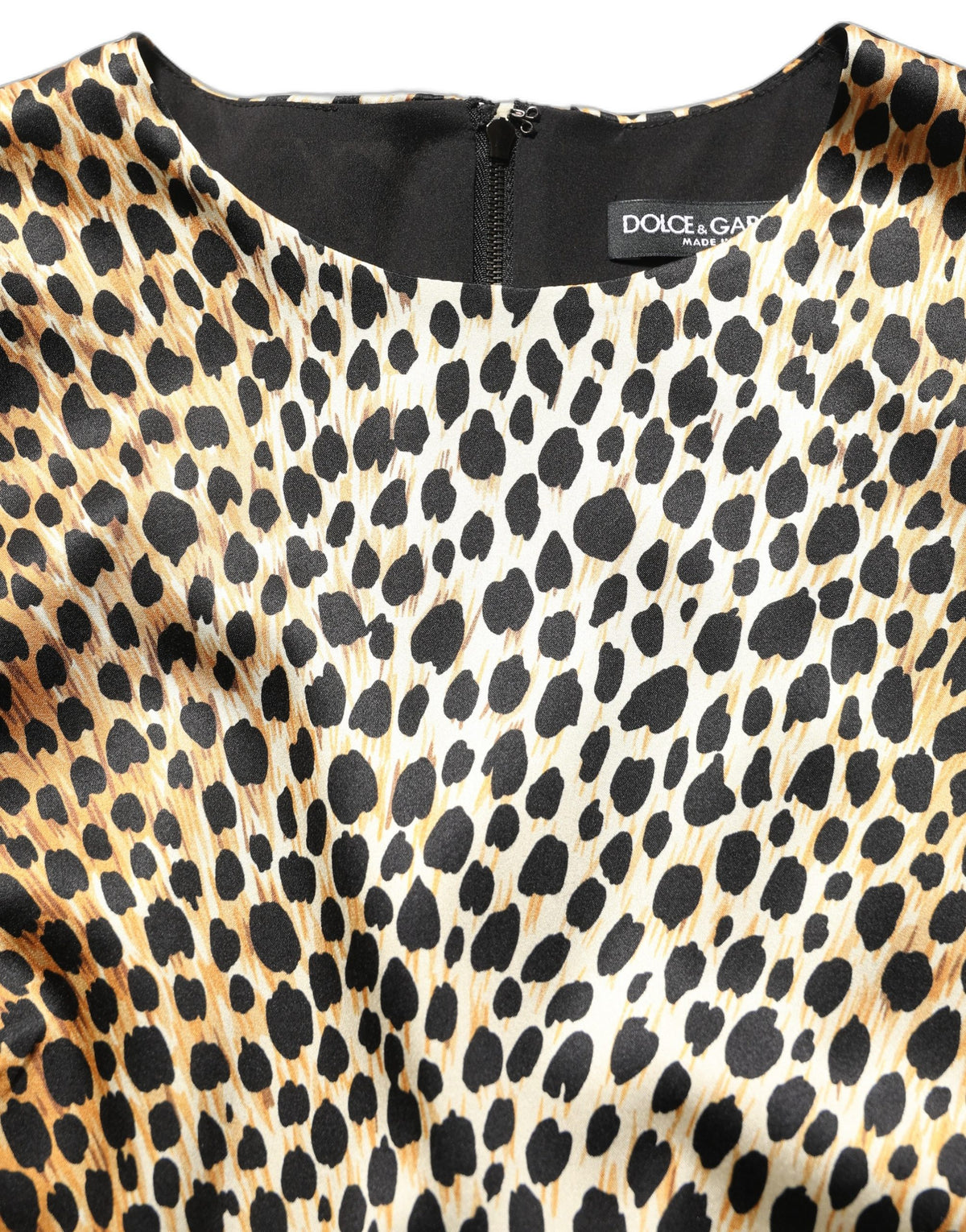 Dolce & Gabbana Brown Ocelot Print Long Sleeve Mini Women's Dress