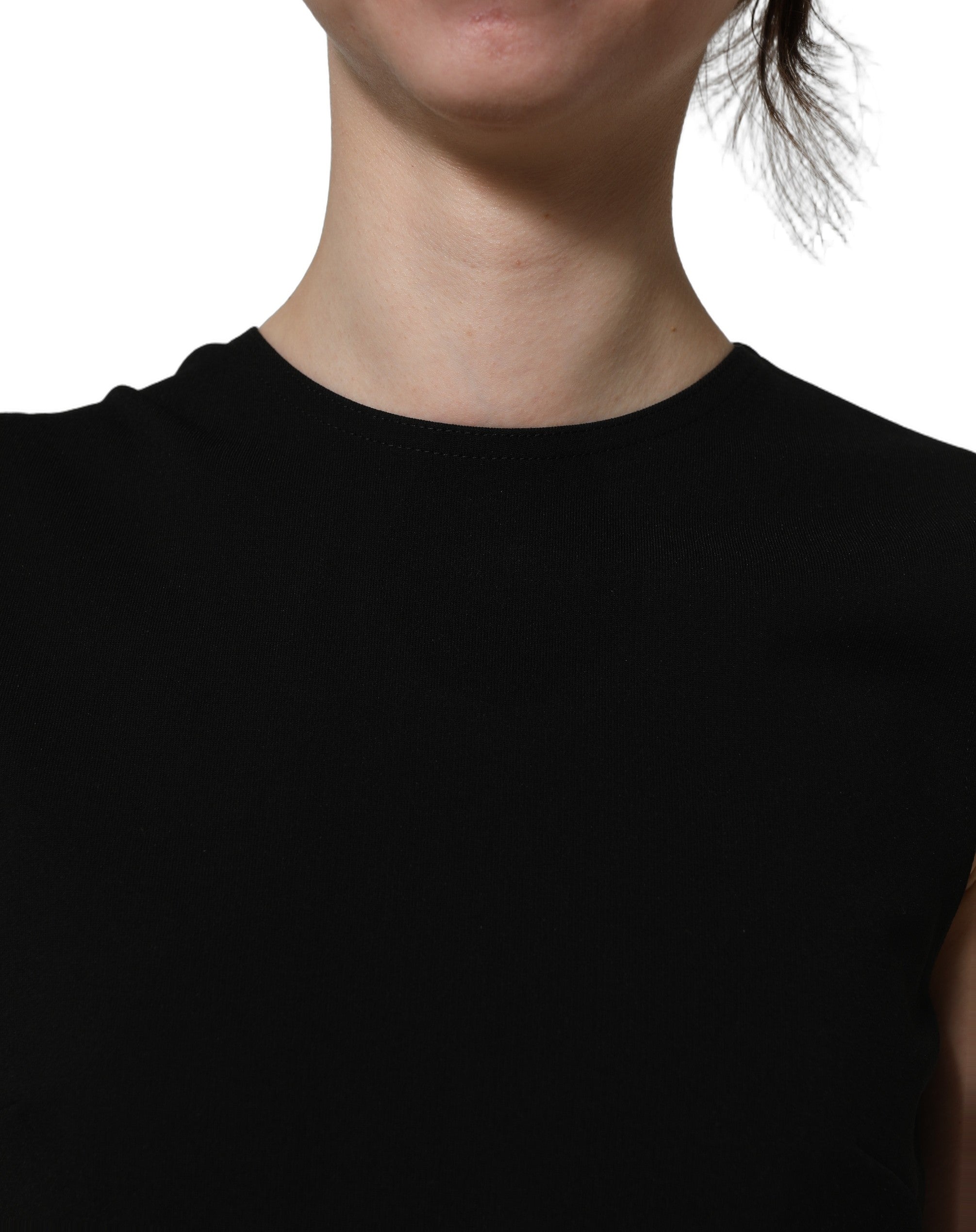 Dolce & Gabbana Black Cut Out Detail Sleeveless Maxi Women's Dress