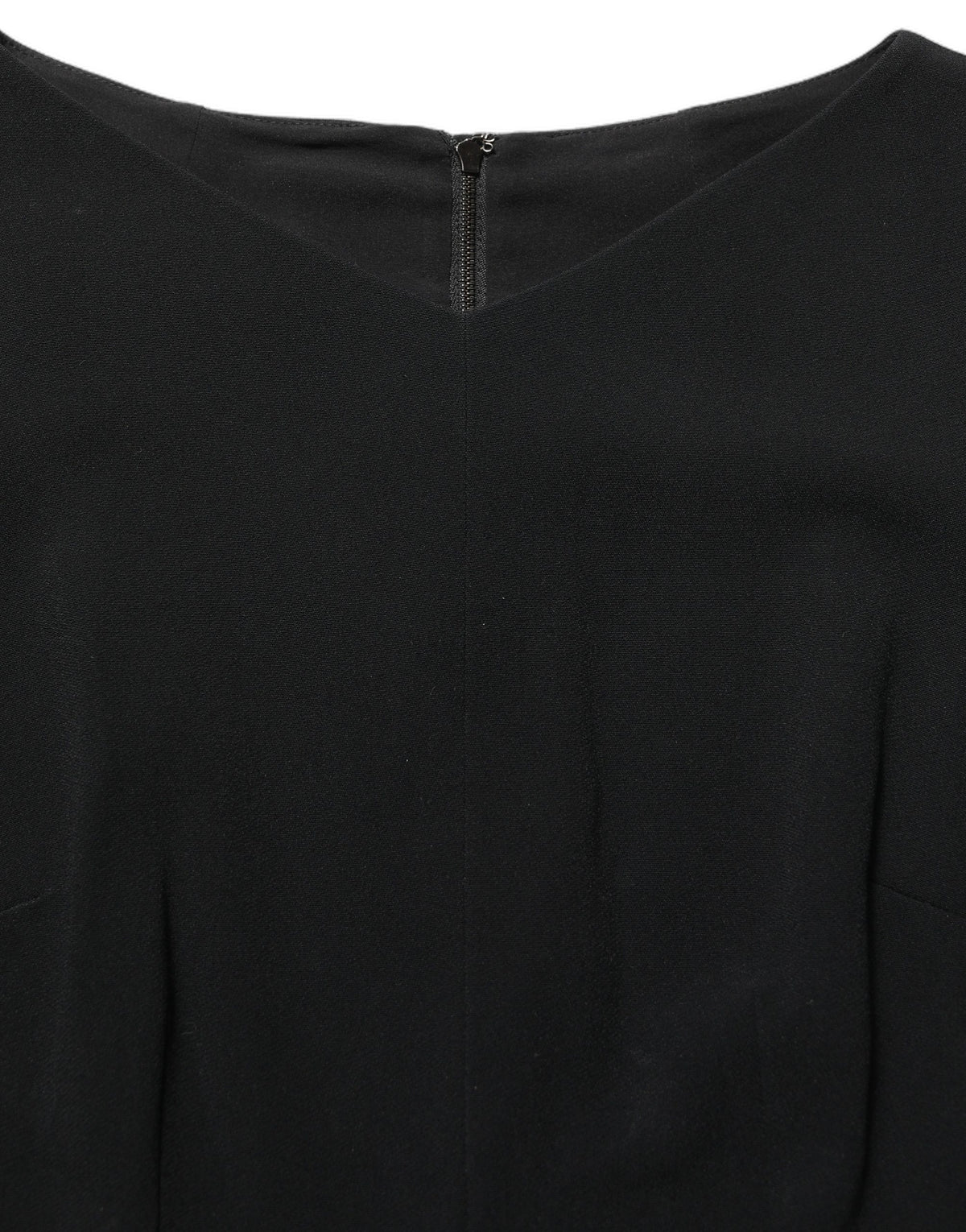 Dolce & Gabbana Black Viscose Short Sleeve A-line Midi Women's Dress