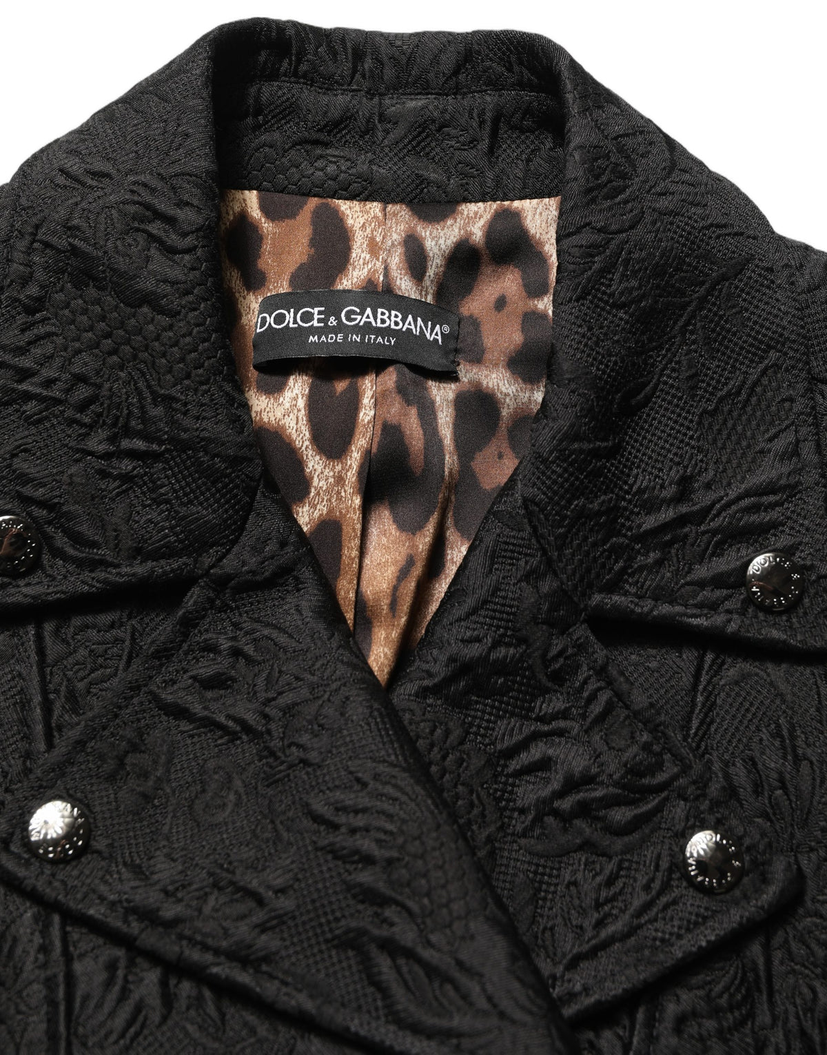 Dolce & Gabbana Black Floral Brocade Biker Blouson Women's Jacket