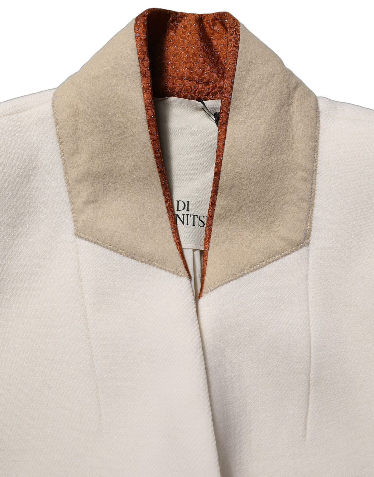 Di Stavnitser Antwerp White Wool Long Trench Coat Women's Jacket (Pre-Owned)