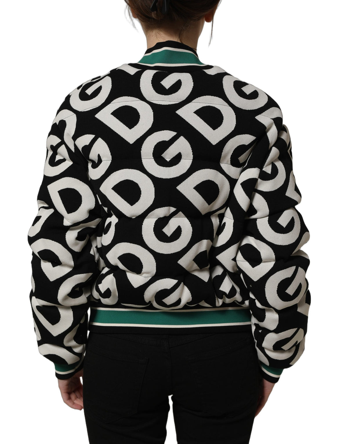 Dolce & Gabbana Multicolor Logo Full Zip Bomber Women's Jacket