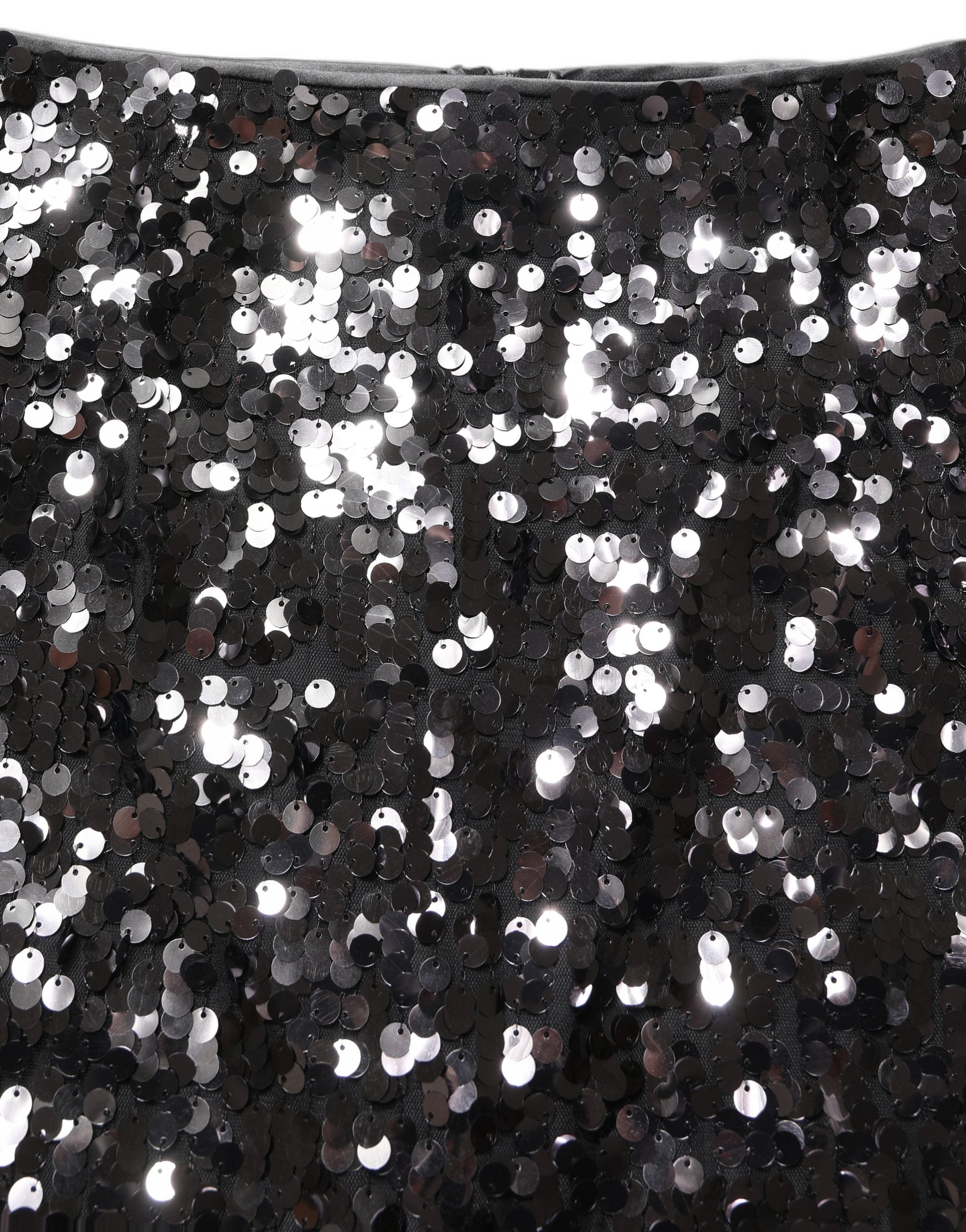Dolce & Gabbana Brown Sequinned Embellished Pencil Cut Women's Skirt