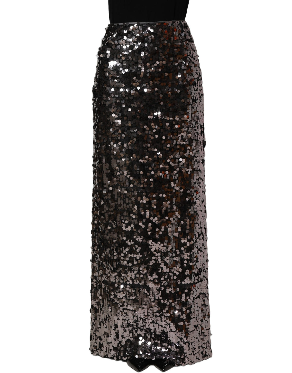 Dolce & Gabbana Brown Sequinned Embellished Pencil Cut Women's Skirt