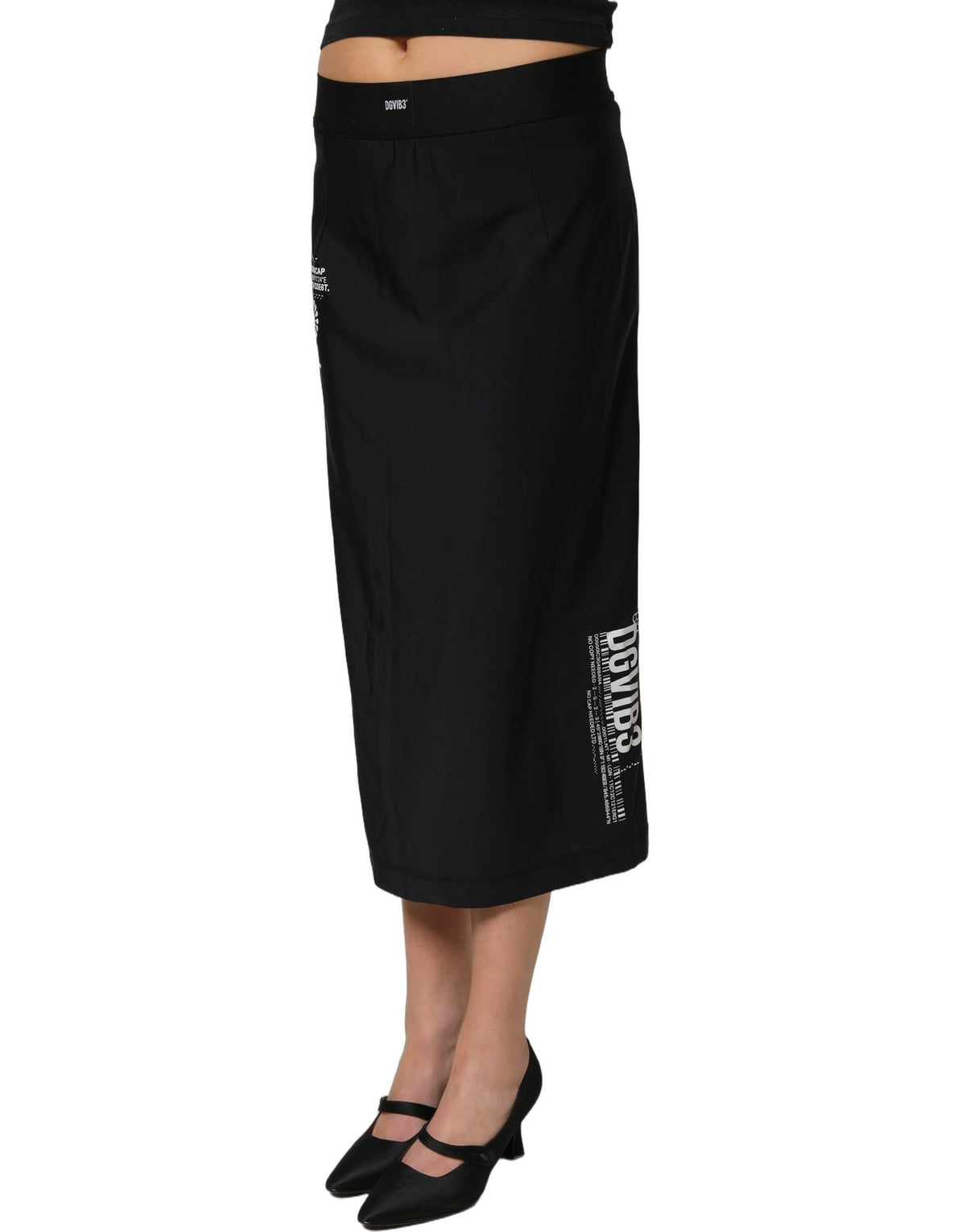 Dolce & Gabbana Black DGVIB3 Stretch Jersey Midi Pencil Cut Women's Skirt (Pre-Owned)