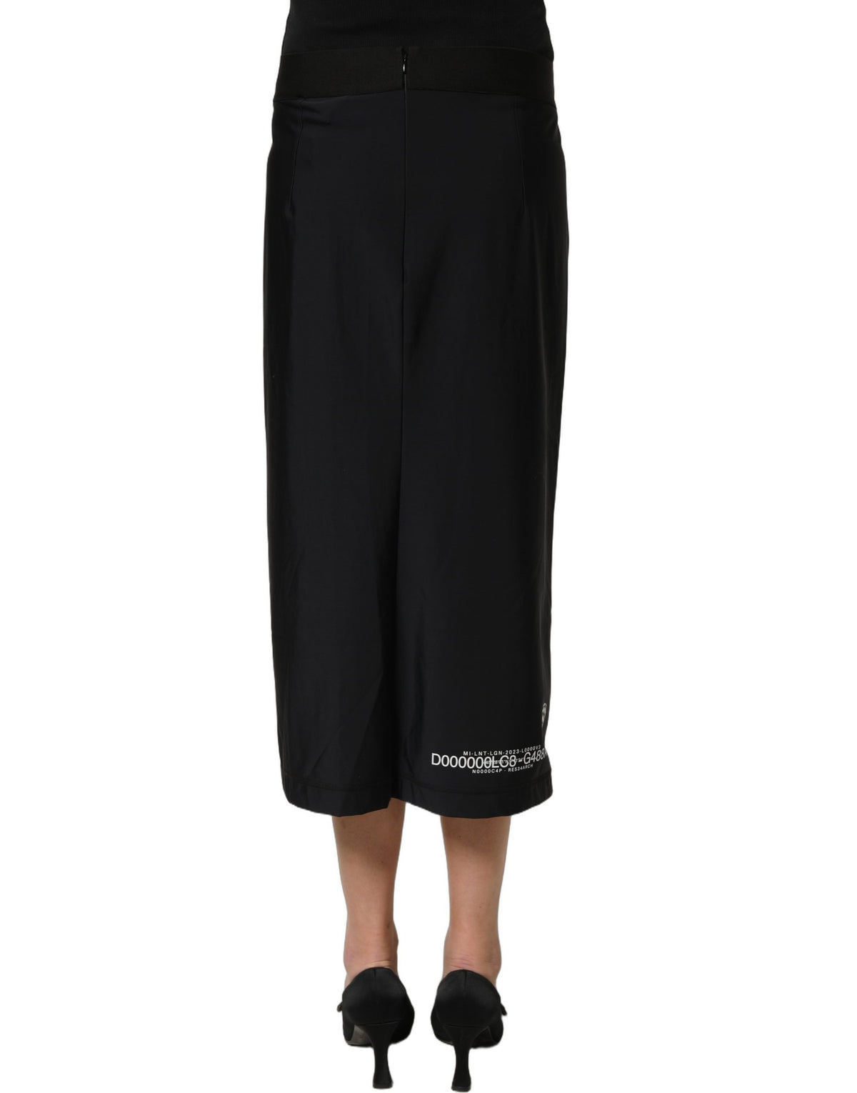 Dolce & Gabbana Black DGVIB3 Stretch Jersey Midi Pencil Cut Women's Skirt (Pre-Owned)