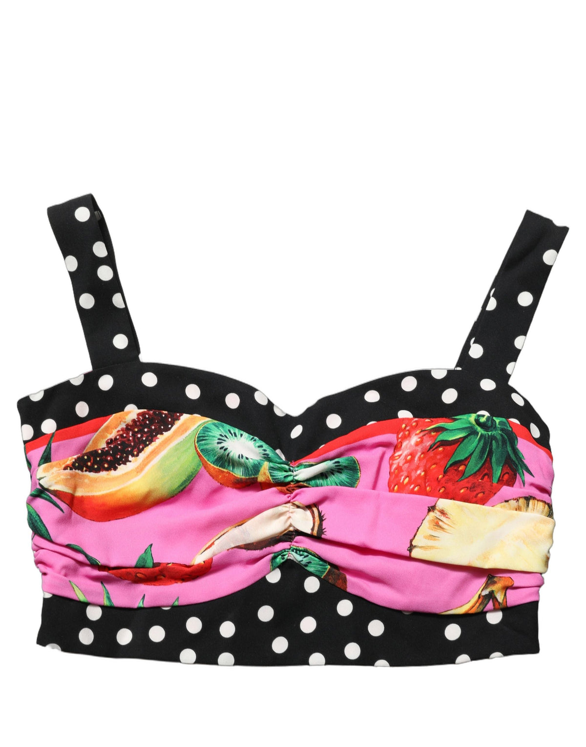 Dolce & Gabbana Multicolor Silk Cropped Bustier Corset Women's Top