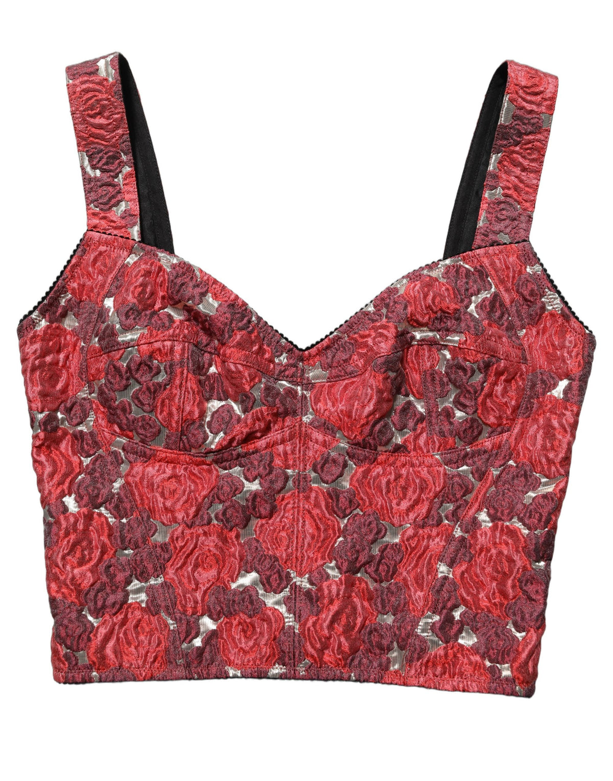 Dolce & Gabbana Multicolor Floral Cropped Bustier Tank Women's Top