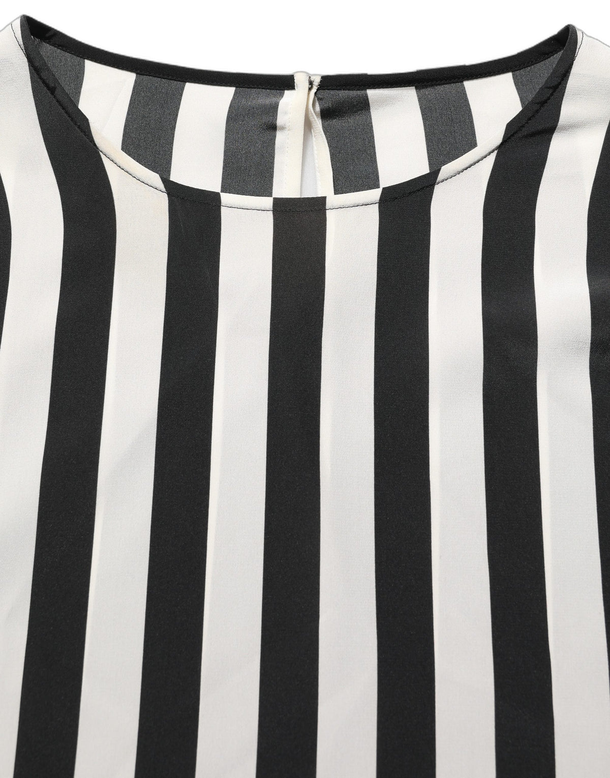 Dolce & Gabbana Black White Stripes Round Neck Blouse Women's Top
