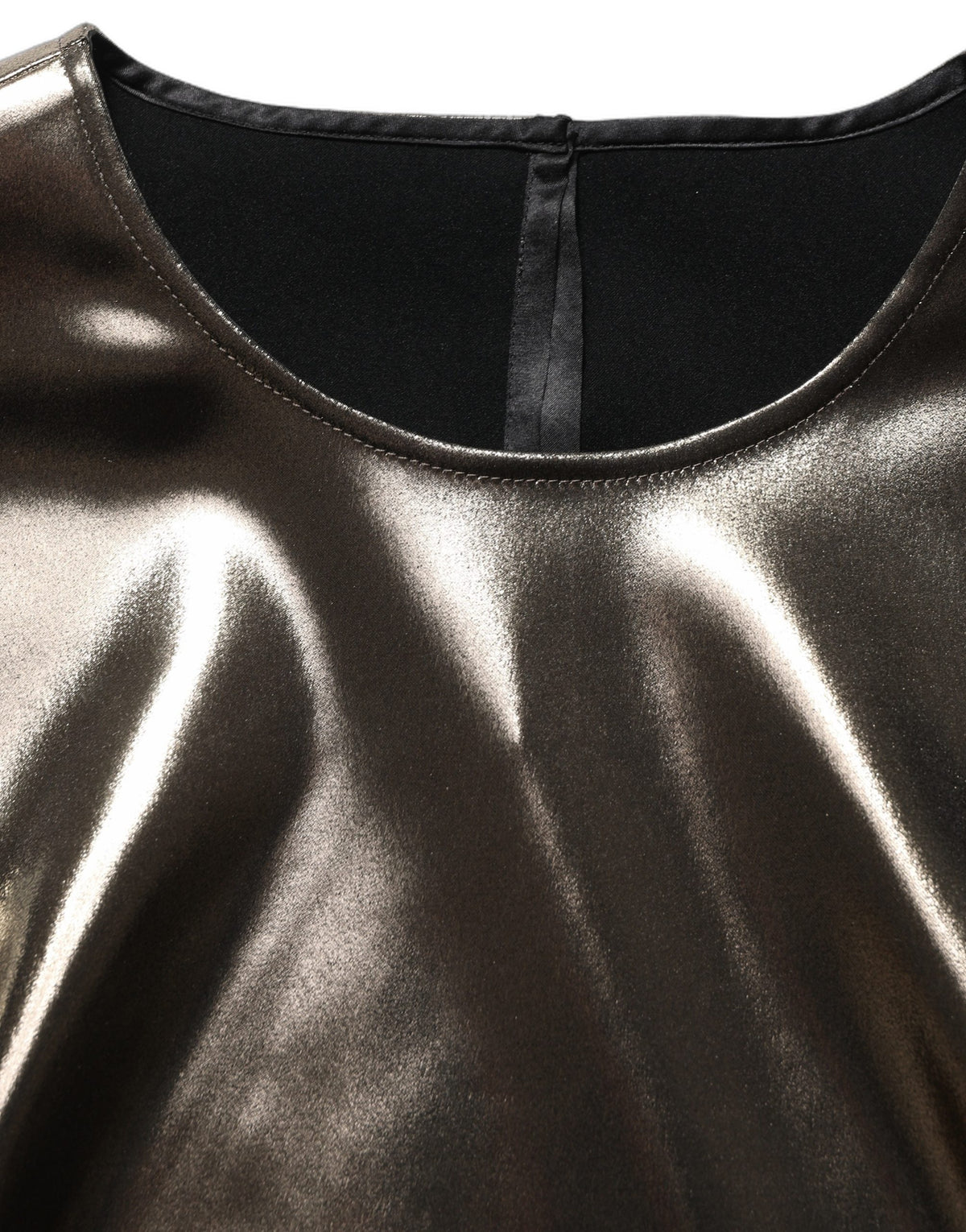 Dolce & Gabbana Metallic Bronze Roundneck SleevelessTank Women's Top