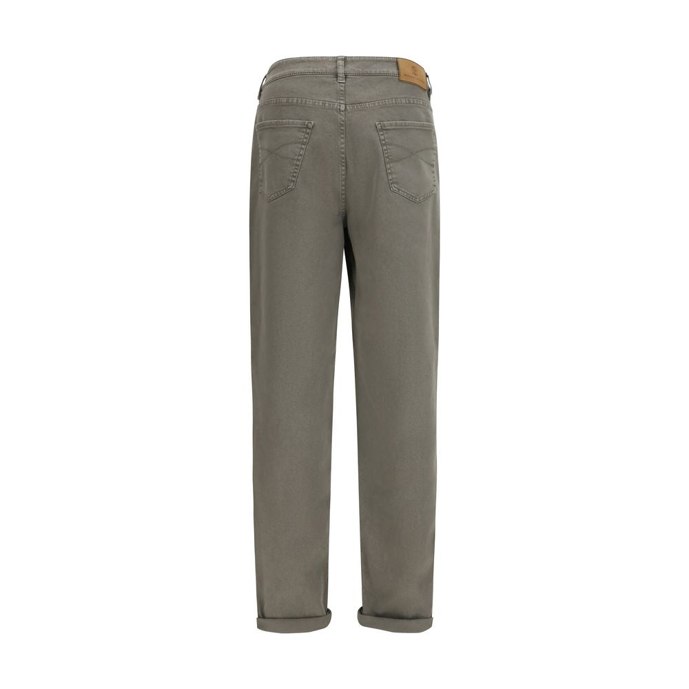 Brunello Cucinelli Bicolor Cotton Relaxed Fit Men's Jeans