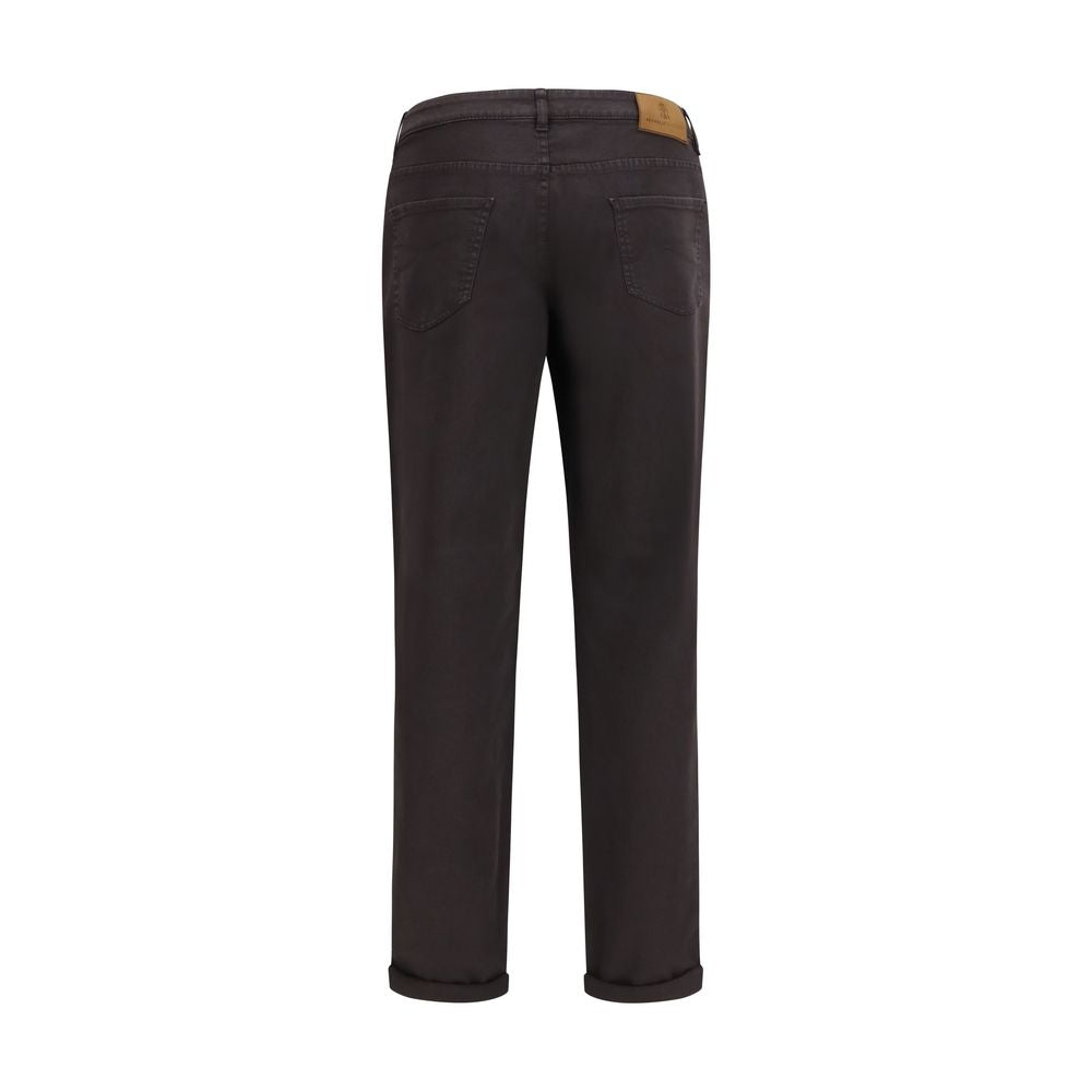 Brunello Cucinelli Brown Cotton Casual Men's Pants