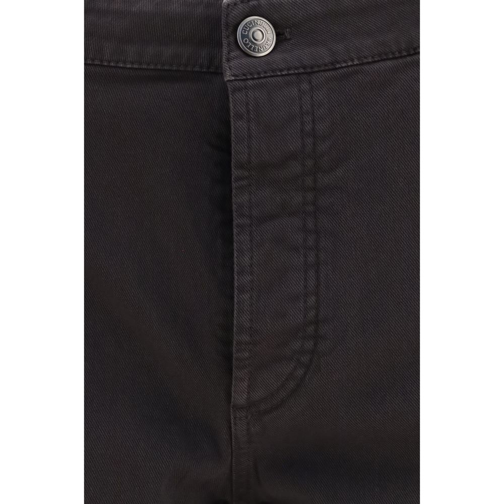 Brunello Cucinelli Brown Cotton Casual Men's Pants