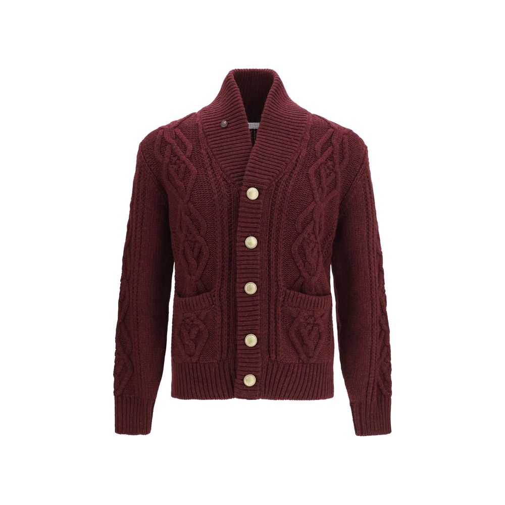 Brunello Cucinelli Bordeaux Cashmere Men's Cardigan