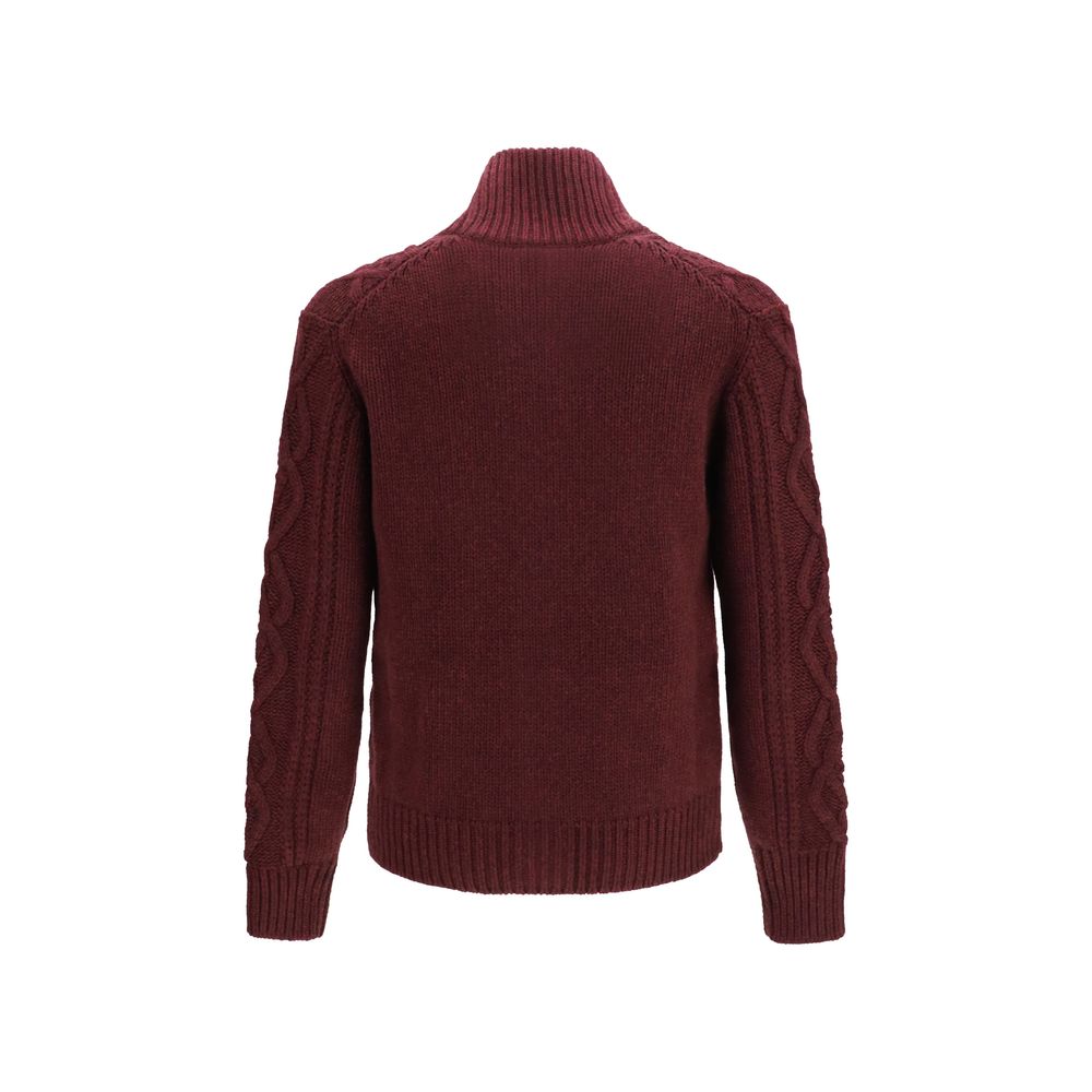 Brunello Cucinelli Bordeaux Cashmere Men's Cardigan