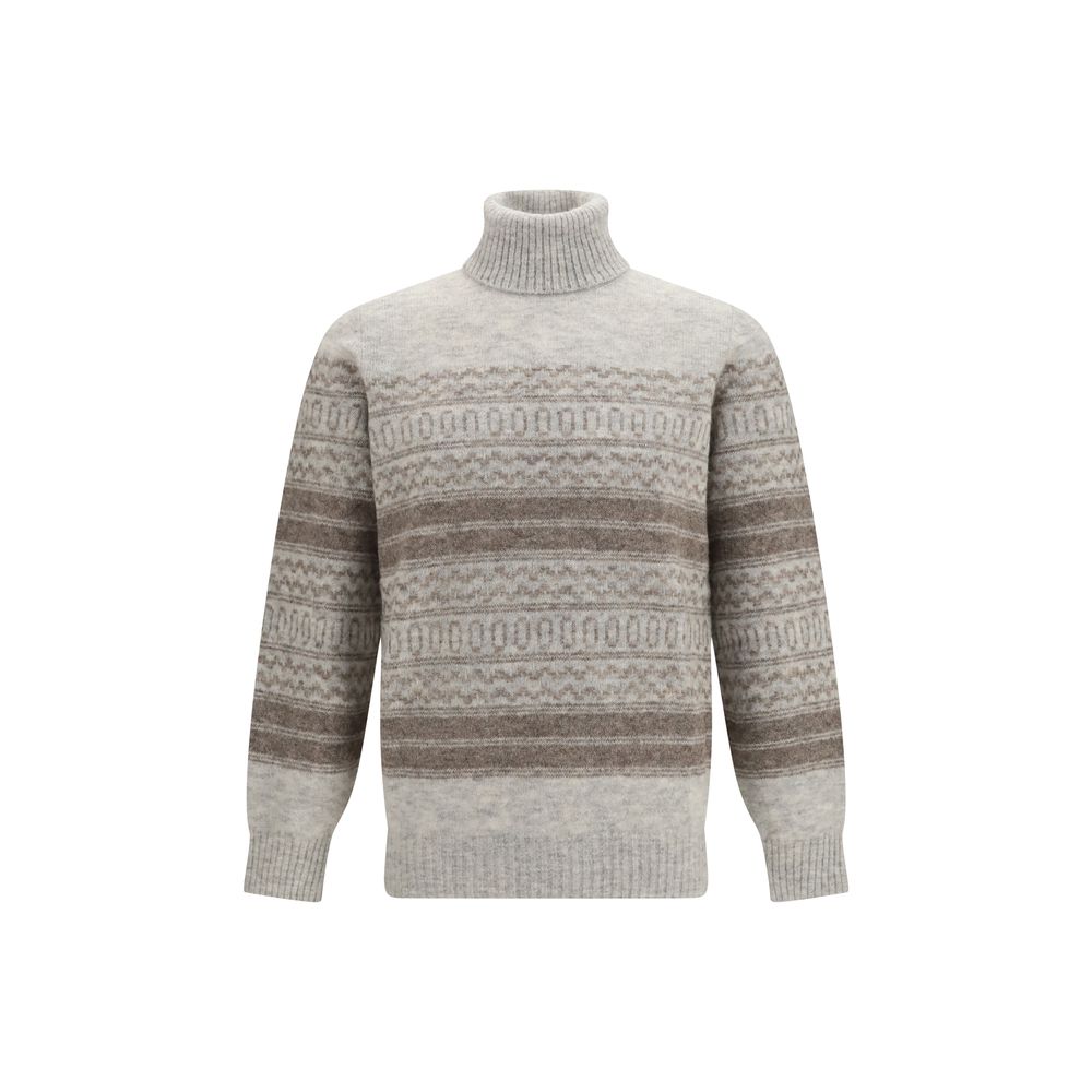 Brunello Cucinelli Gray Alpaca Vicugna Pacos Men's Turtleneck