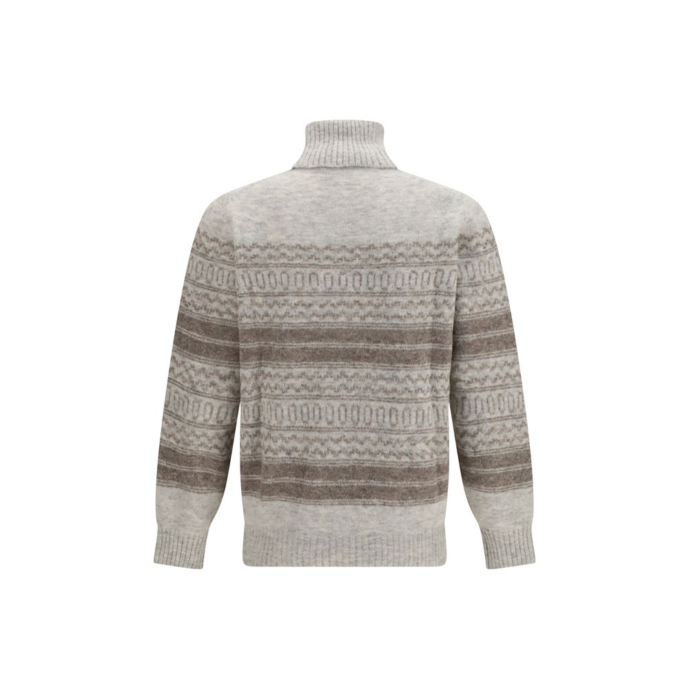 Brunello Cucinelli Gray Alpaca Vicugna Pacos Men's Turtleneck