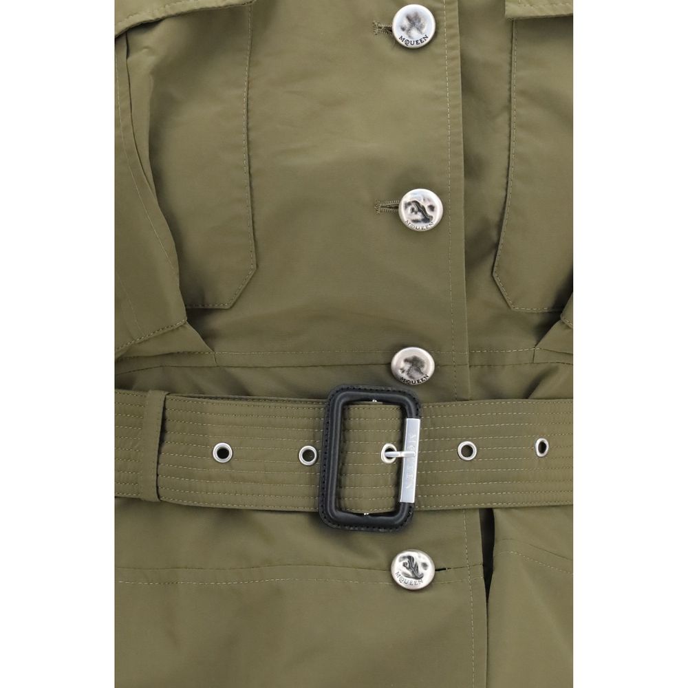 Alexander McQueen Bicolor Cotton Full-Length Women's Jacket