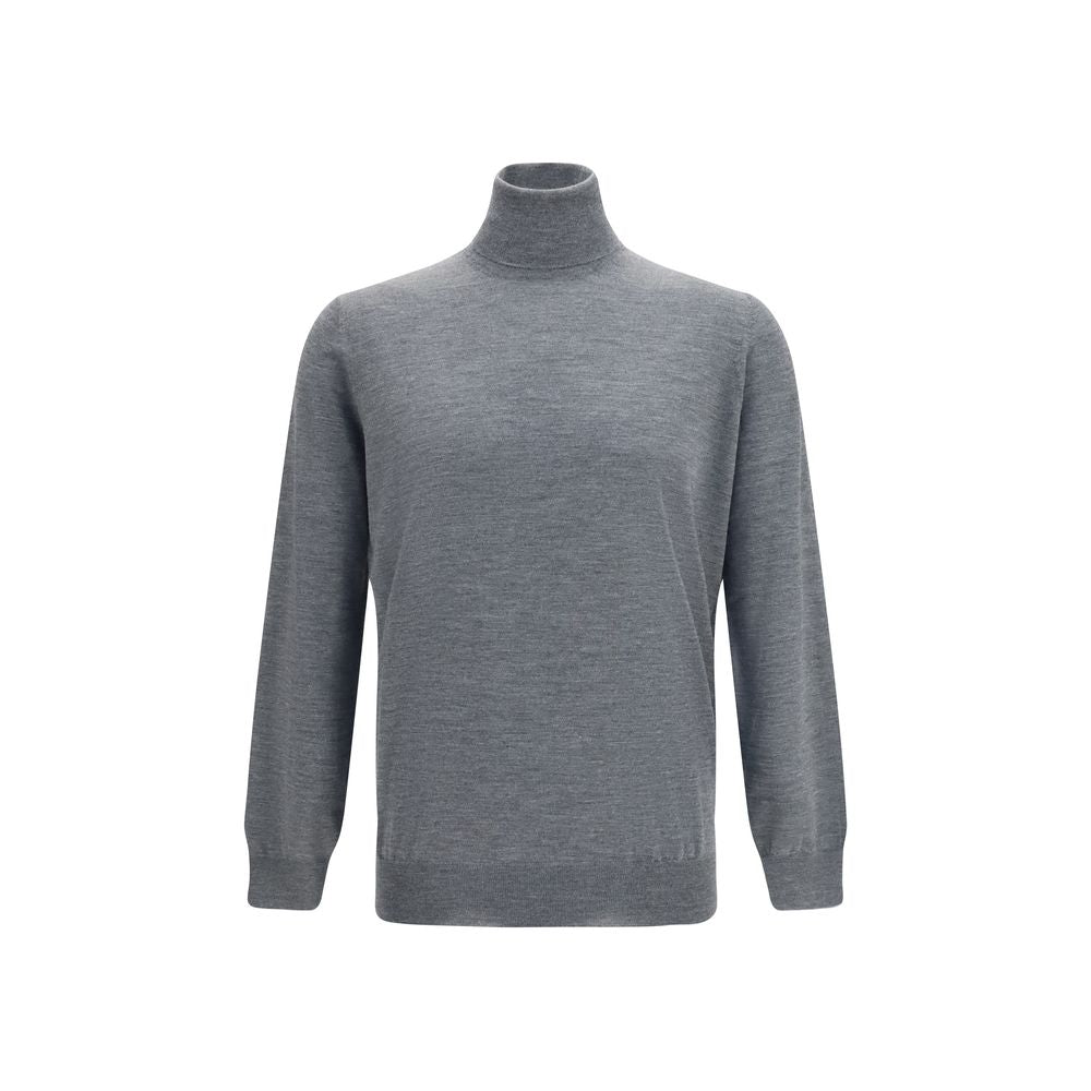 Brunello Cucinelli Gray Wool Oves Aries Men's Turtleneck