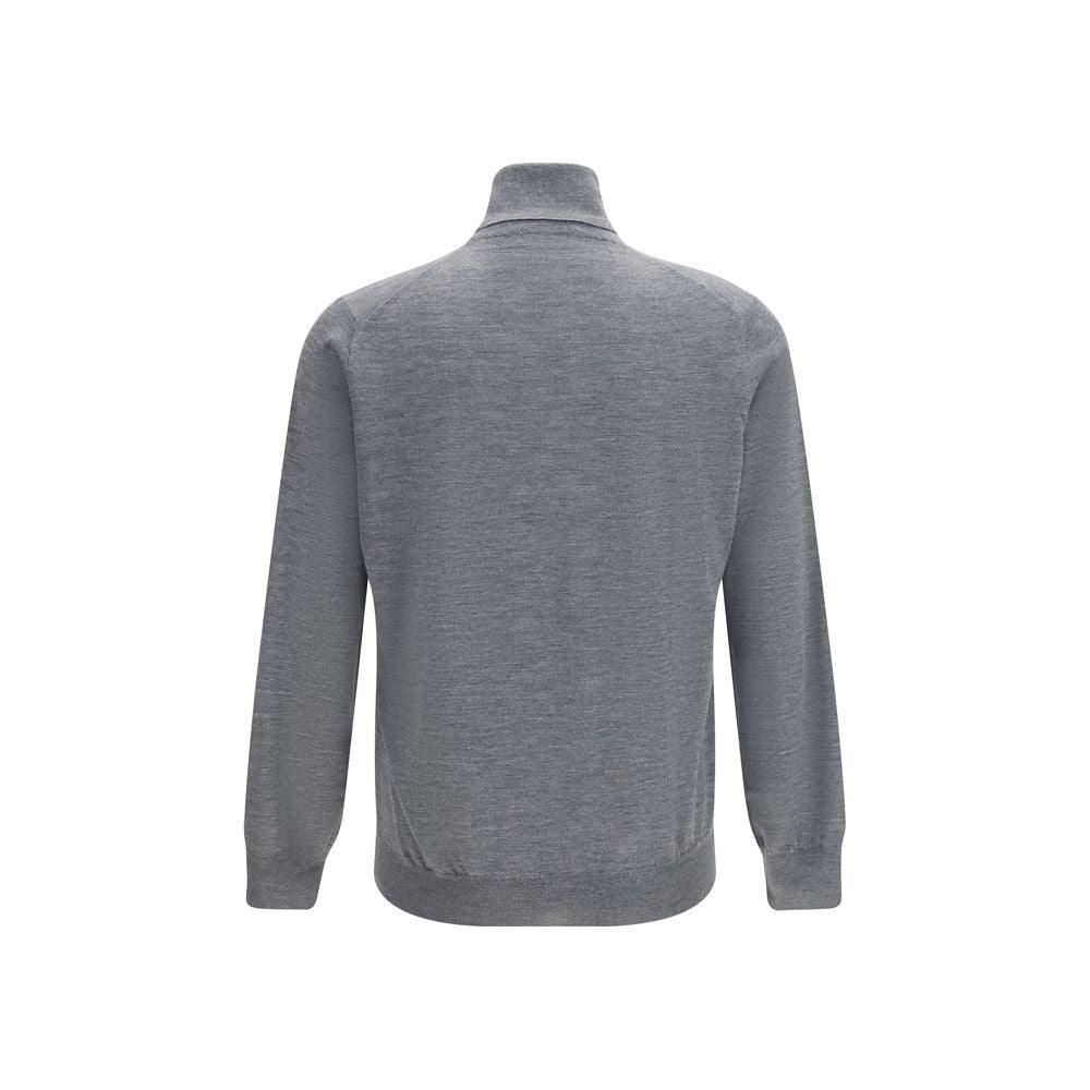 Brunello Cucinelli Gray Wool Oves Aries Men's Turtleneck