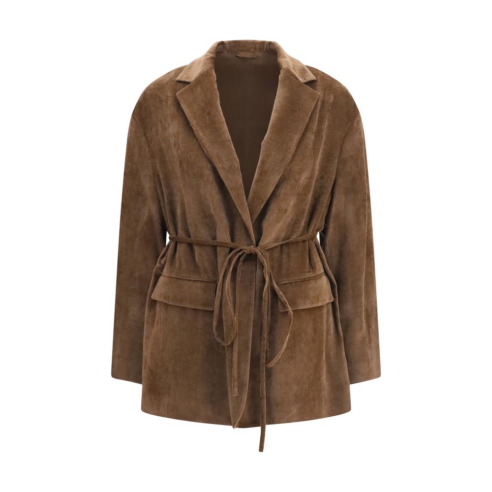 Brunello Cucinelli Brown Viscose Full-Length Women's Jacket