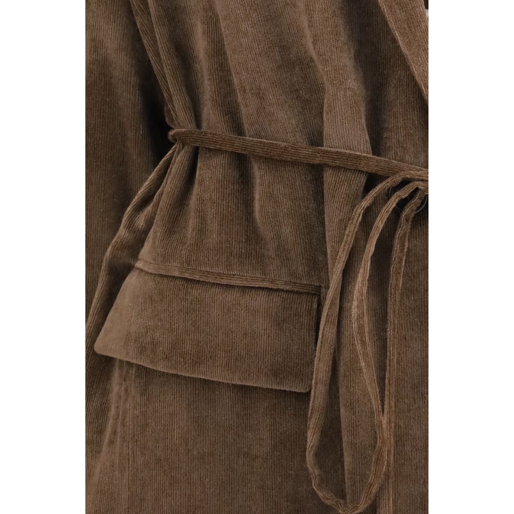 Brunello Cucinelli Brown Viscose Full-Length Women's Jacket