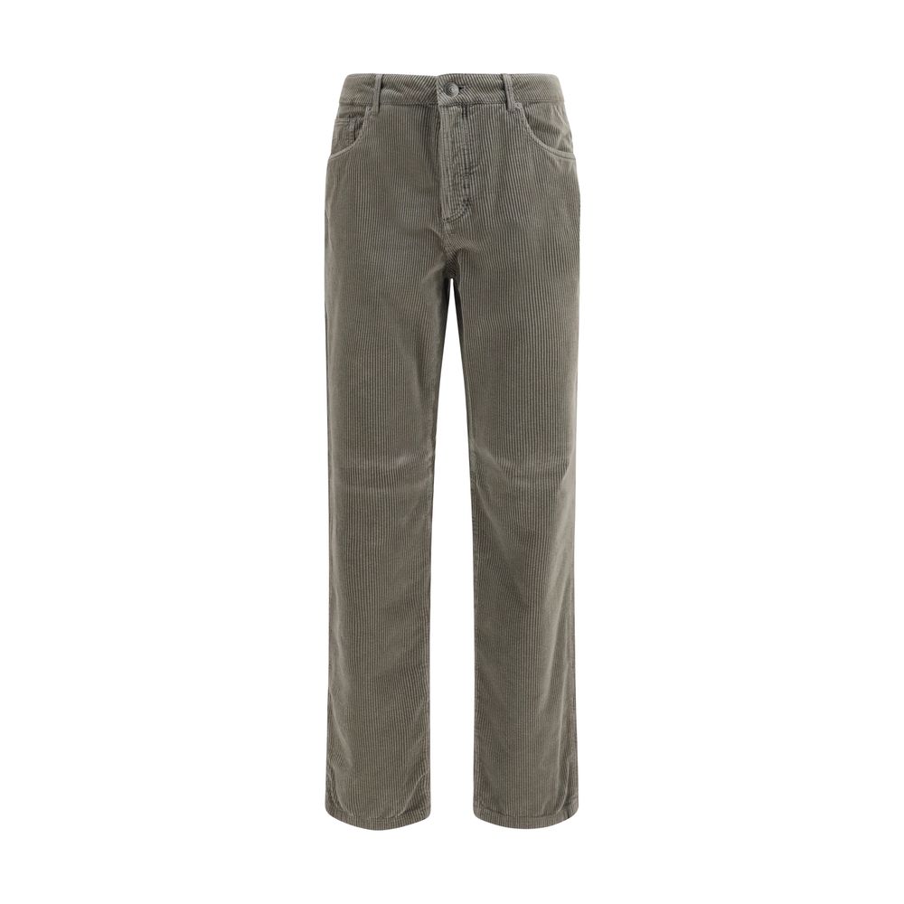 Brunello Cucinelli Bicolor Cotton Casual Men's Pants