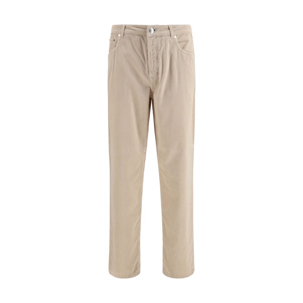 Brunello Cucinelli Beige Cotton Casual Men's Pants