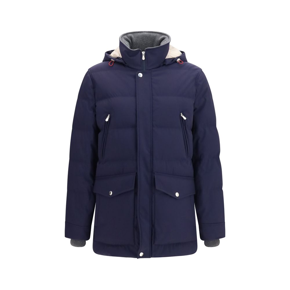 Brunello Cucinelli Blue Polyamide Men's Parka