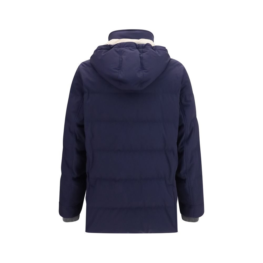 Brunello Cucinelli Blue Polyamide Men's Parka