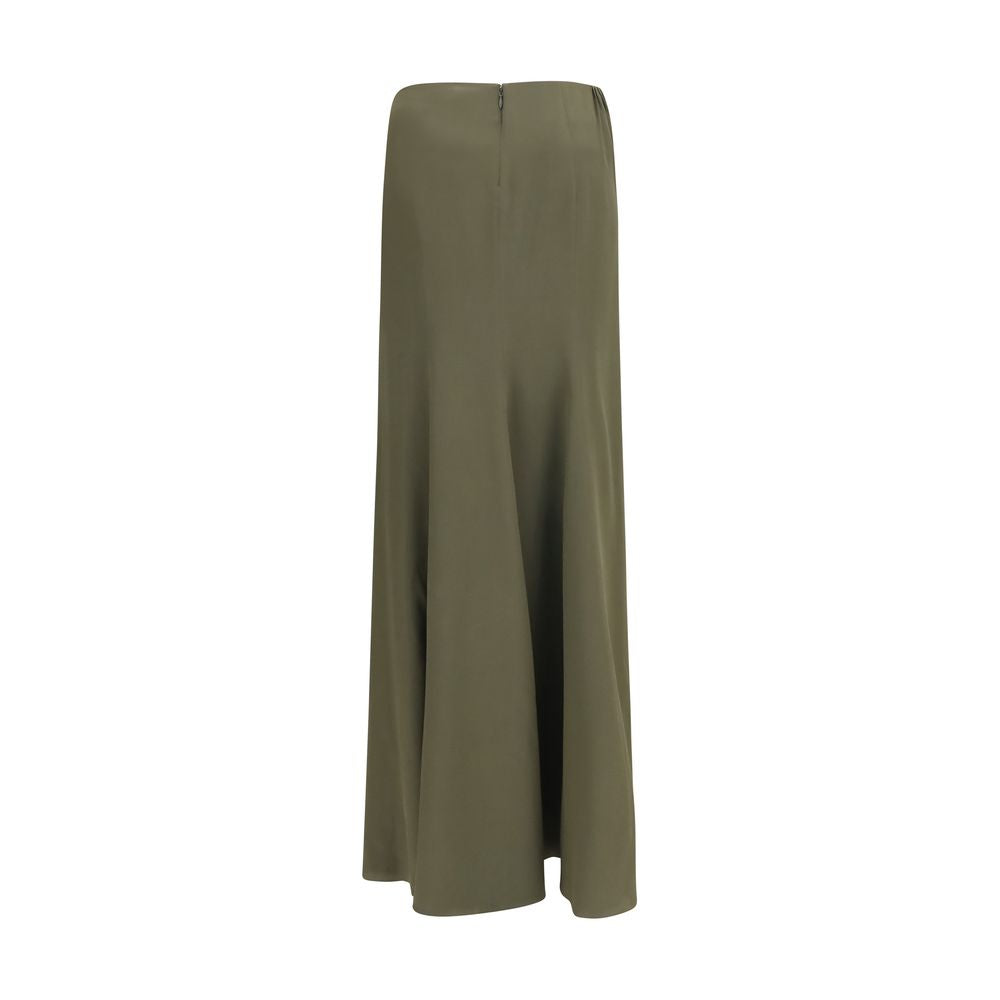 Alexander McQueen Bicolor Silk Long Women's Skirt
