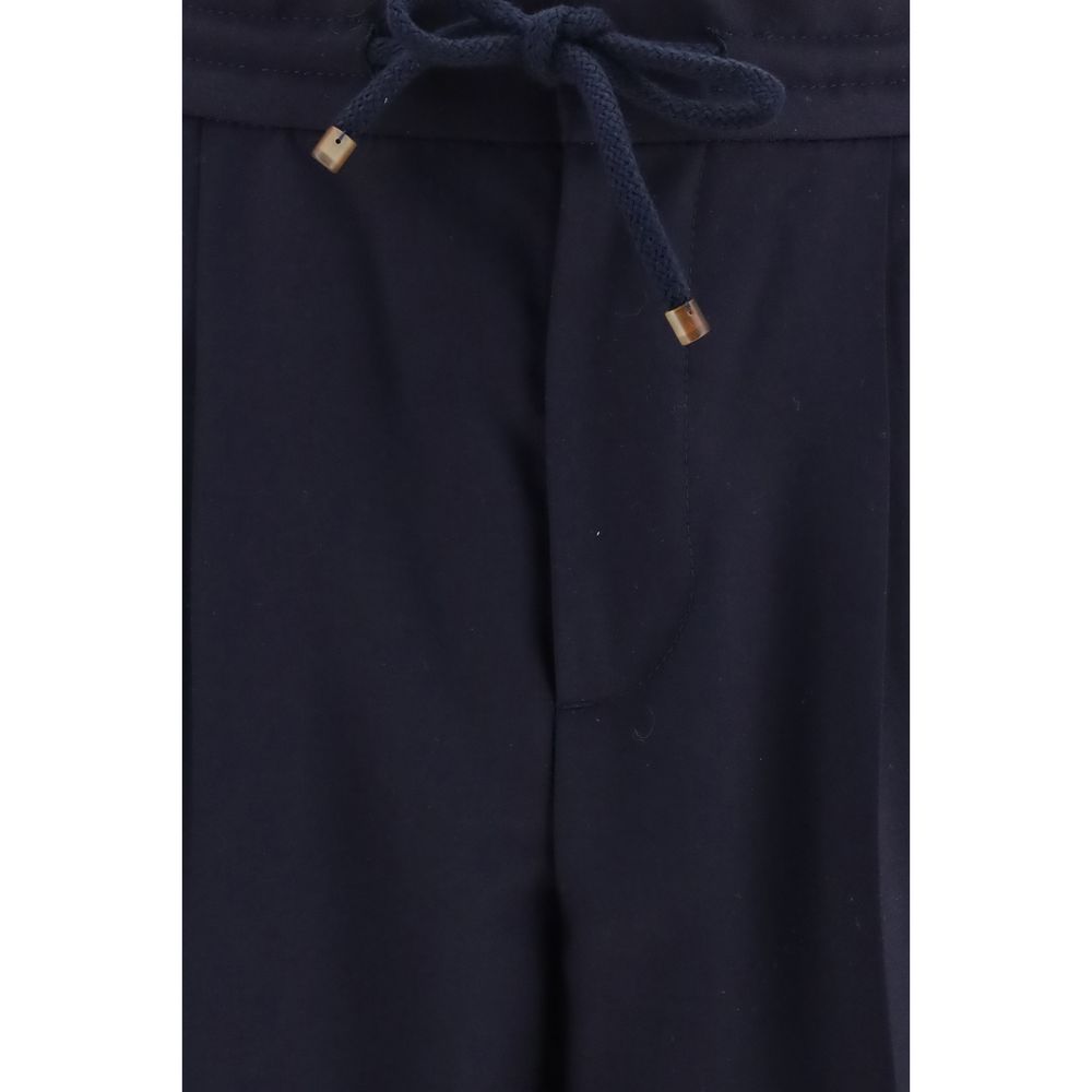 Brunello Cucinelli Blue Wool Oves Aries Casual Men's Pants
