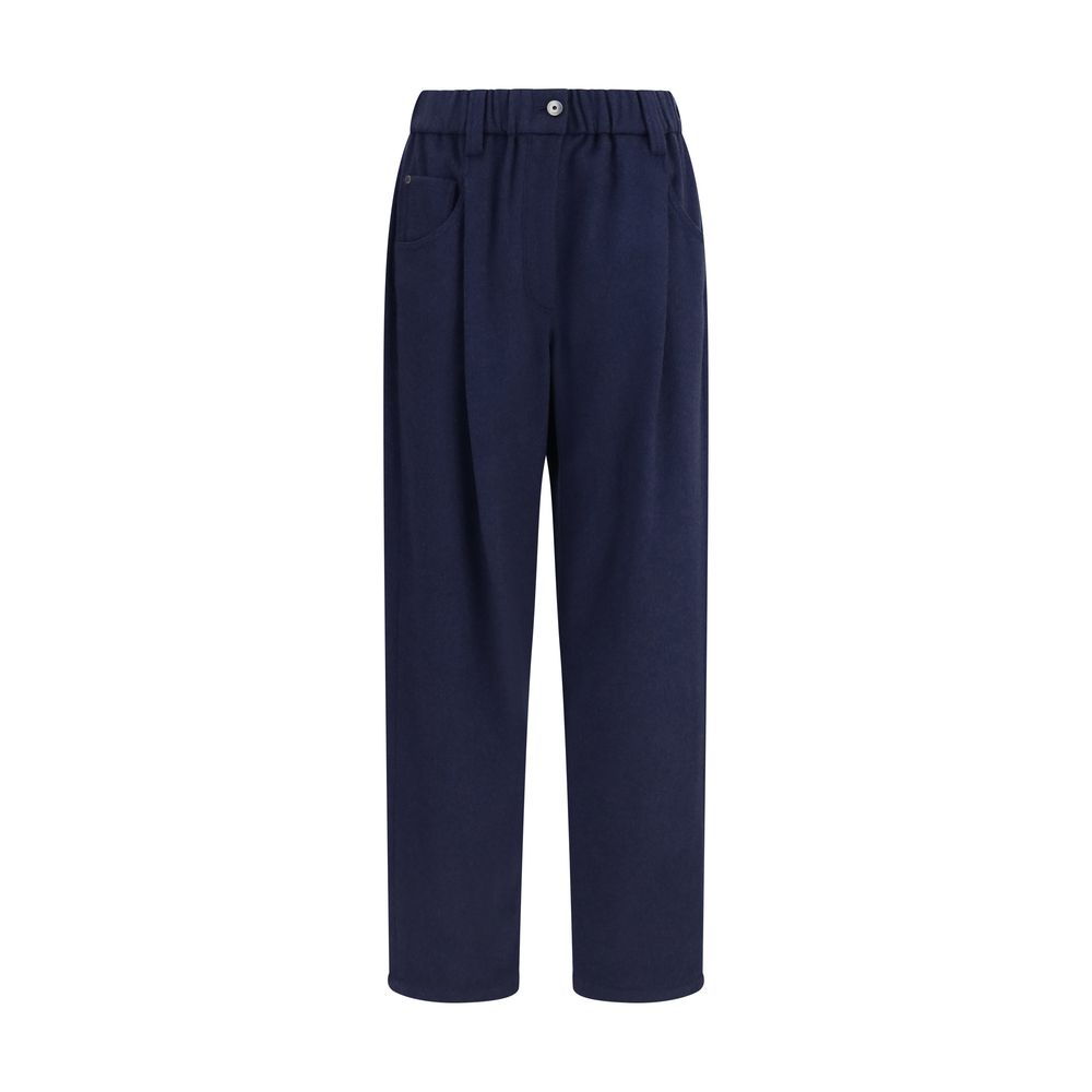 Brunello Cucinelli Blue Wool Oves Aries Women's Pants
