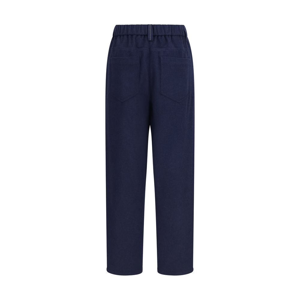 Brunello Cucinelli Blue Wool Oves Aries Women's Pants
