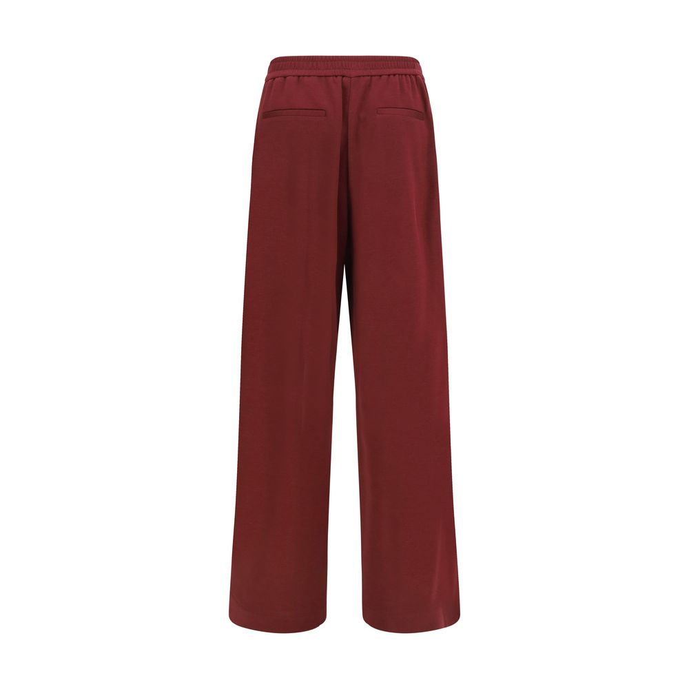 Brunello Cucinelli Bordeaux Cotton Athletic Women's Pants
