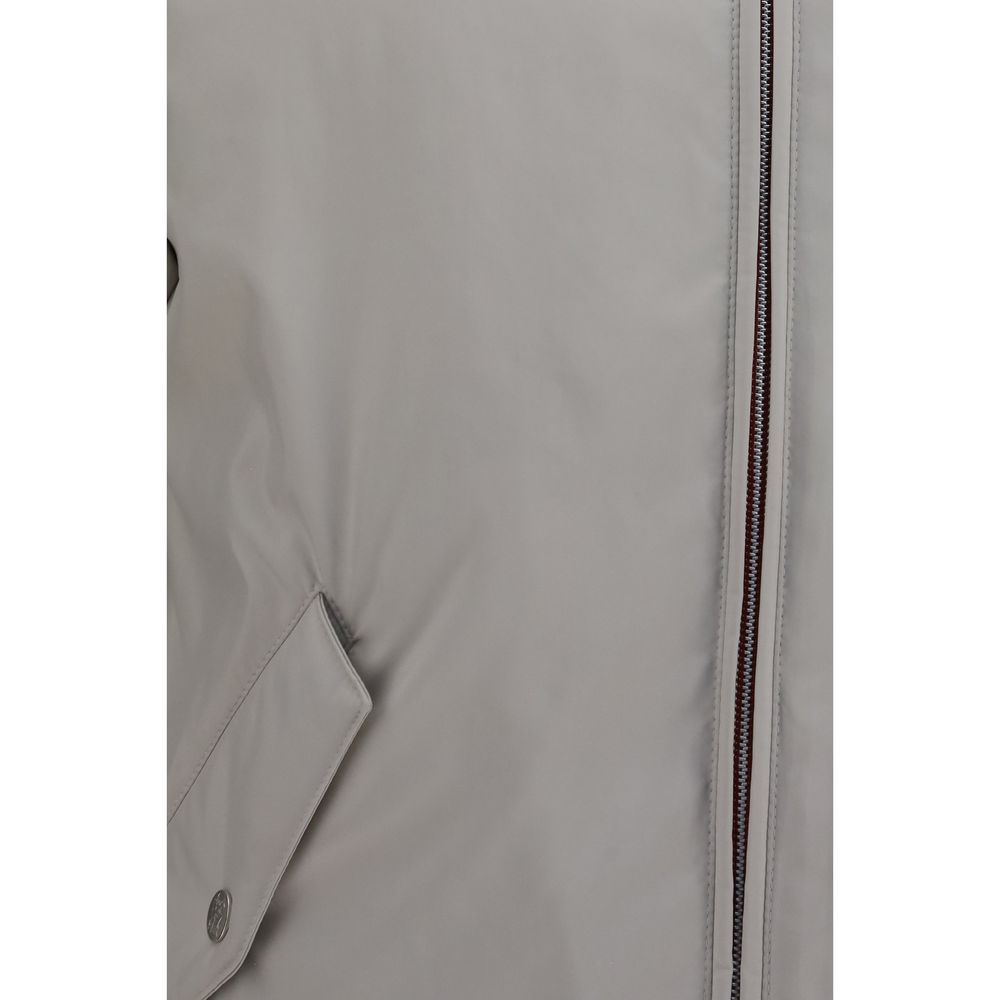 Brunello Cucinelli Gray Polyester Shell Men's Jacket