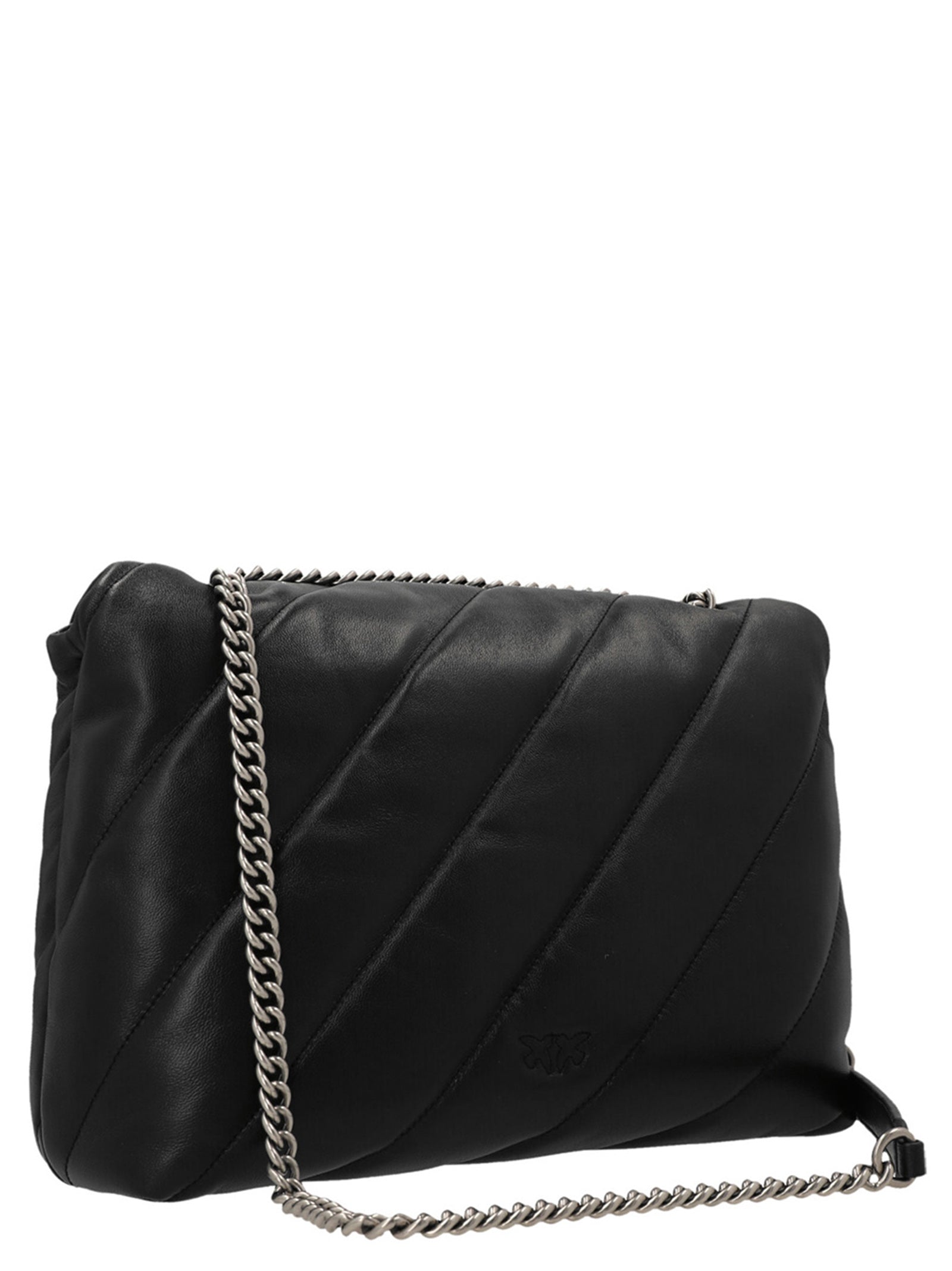 PINKO Black Lamb Leather Crossbody Women's Bag