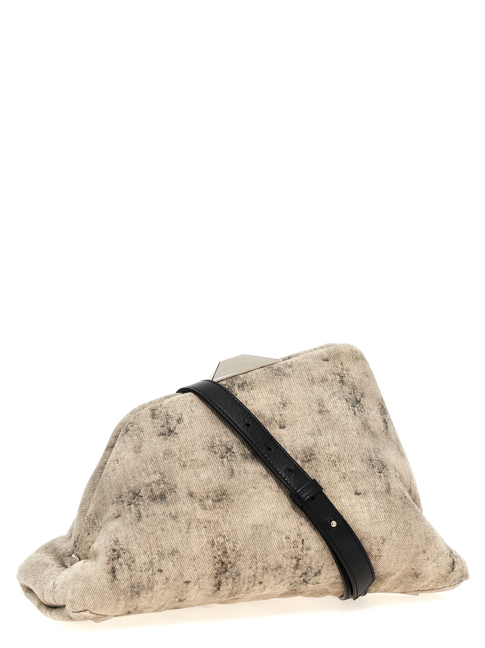 The Attico Gray Leather Clutch Women's Bag