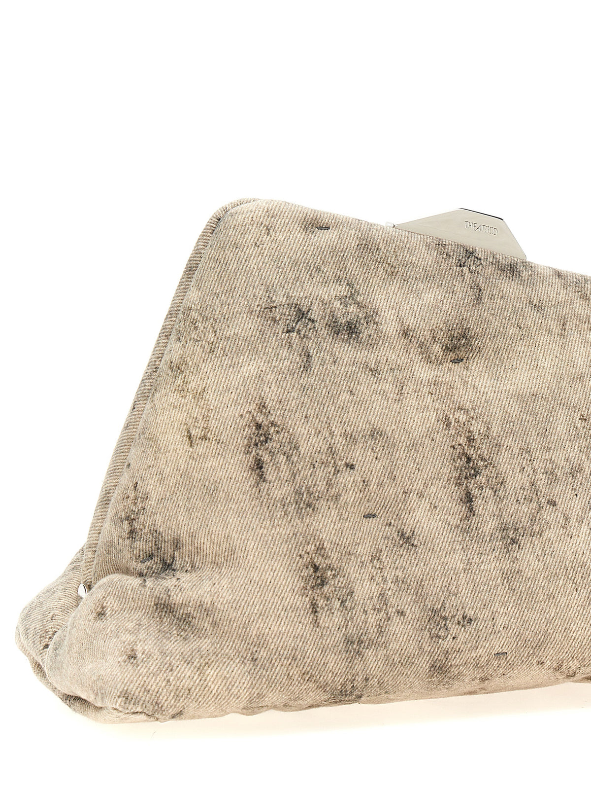 The Attico Gray Leather Clutch Women's Bag