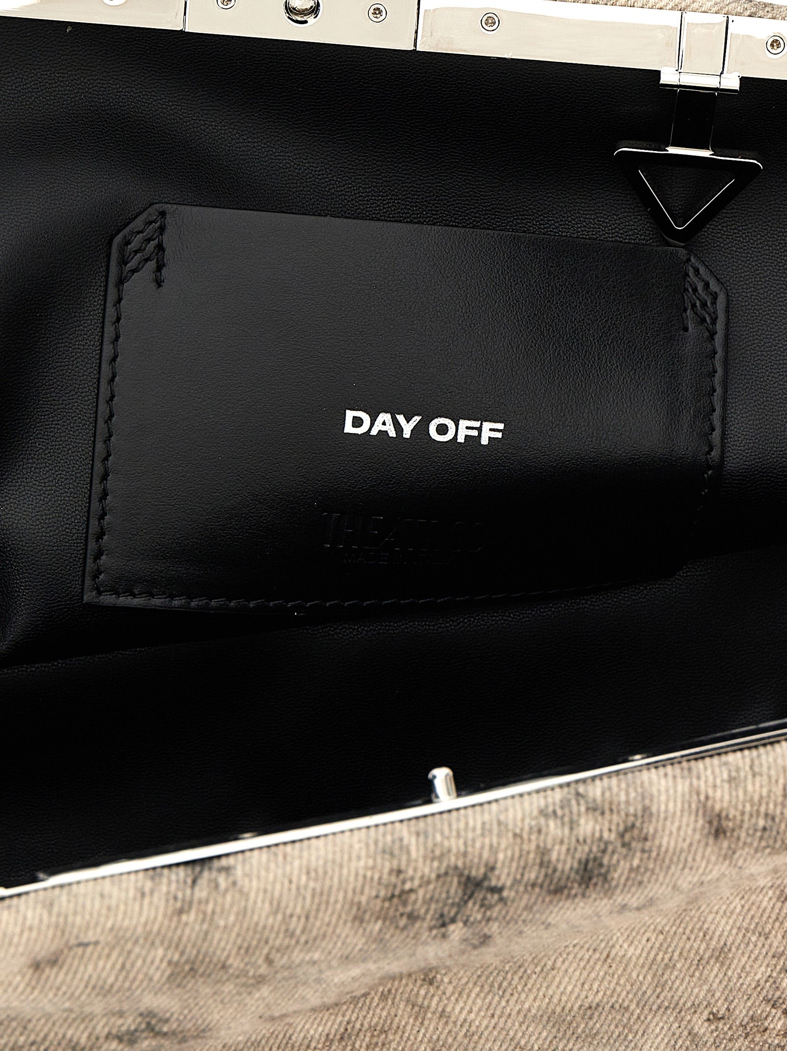 The Attico Gray Leather Clutch Women's Bag