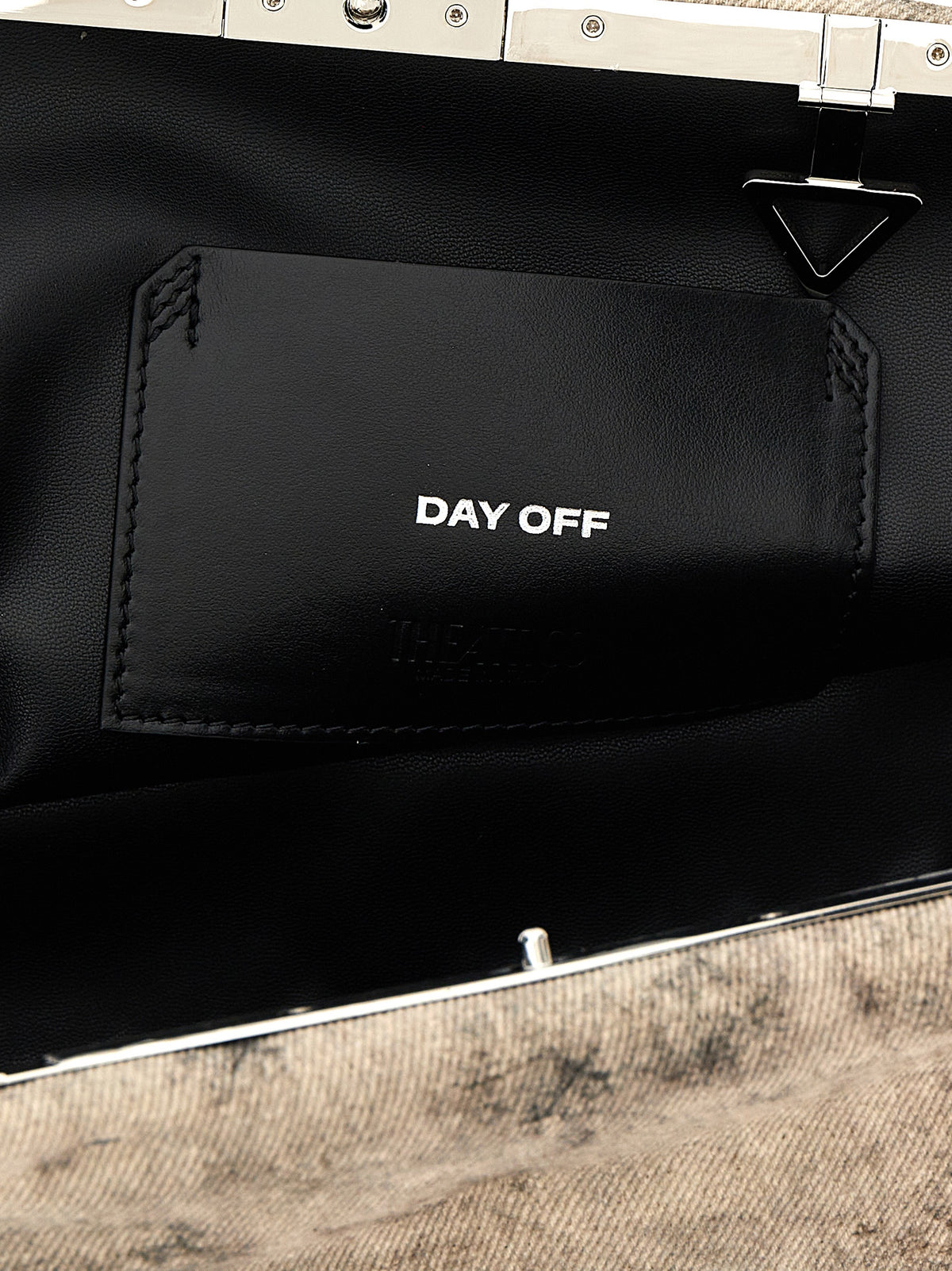 The Attico Gray Leather Clutch Women's Bag