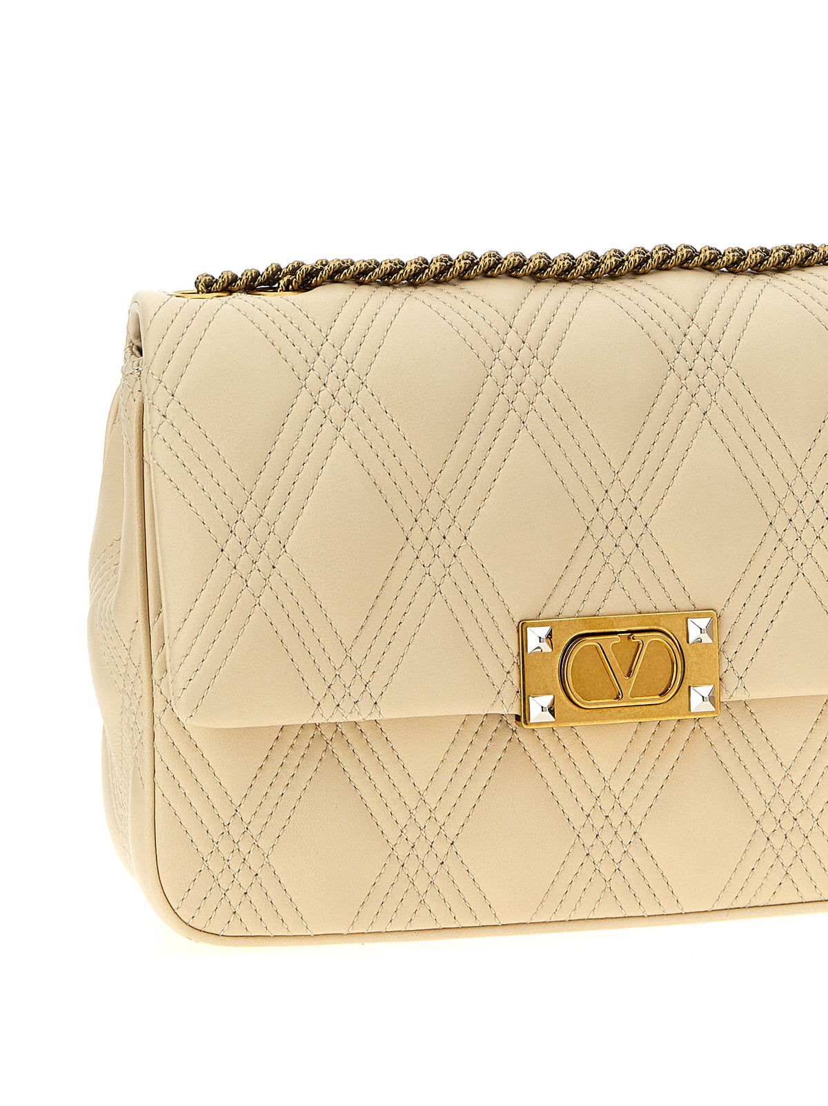 Valentino Garavani White Lamb Leather Shoulder Women's Bag