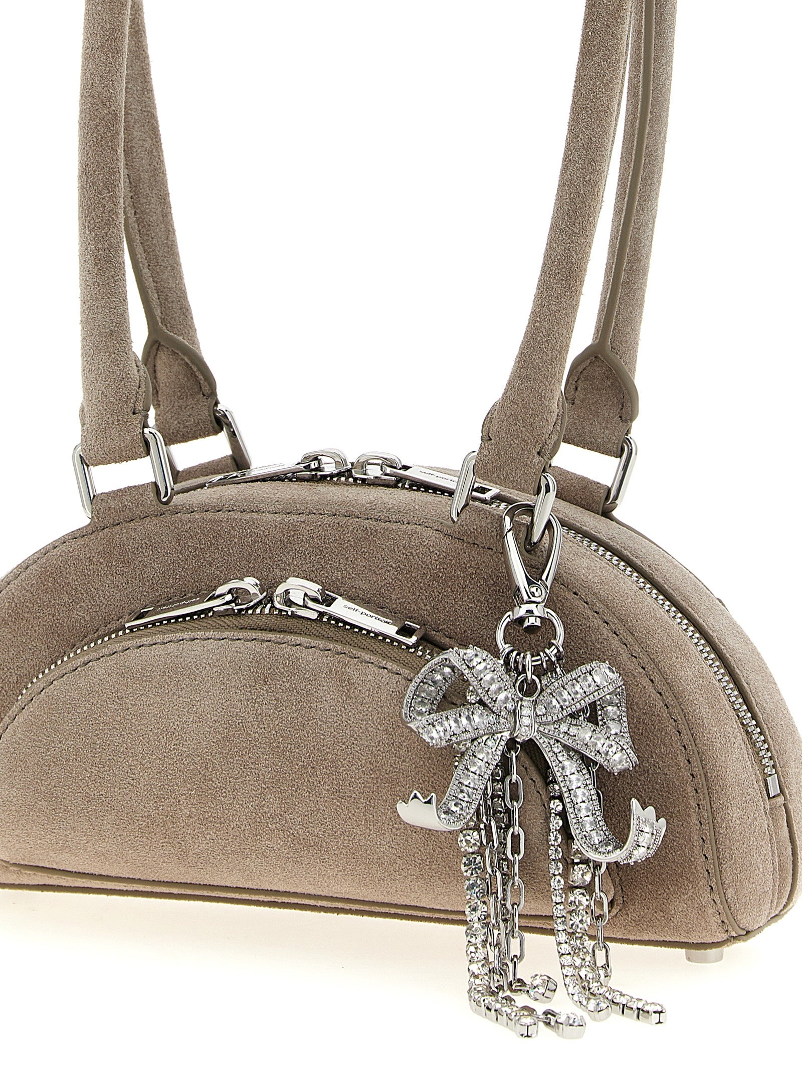 Self-Portrait Gray Lamb Leather Shoulder Women's Bag