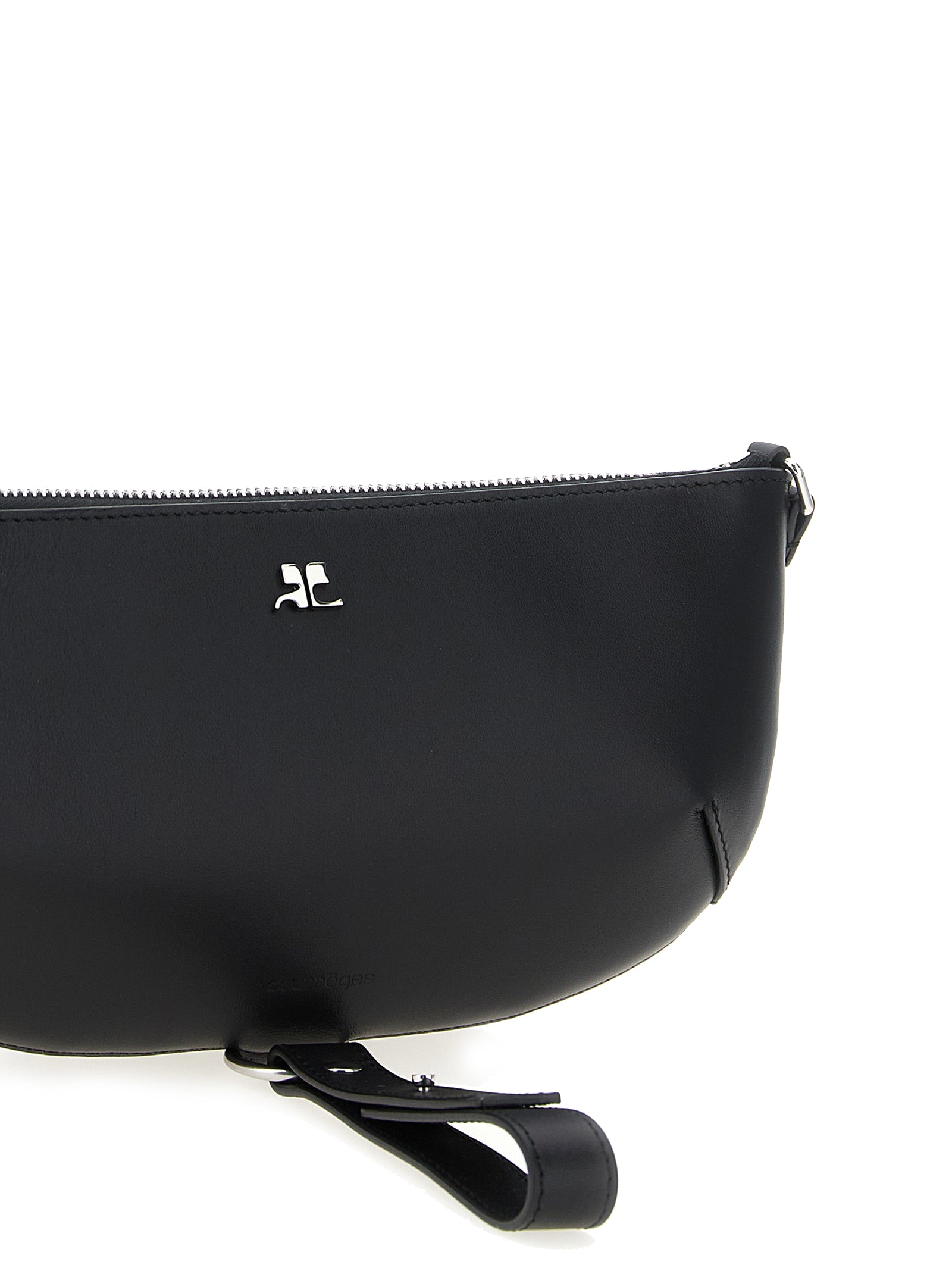 Courrèges Black Calfskin Shoulder Women's Bag
