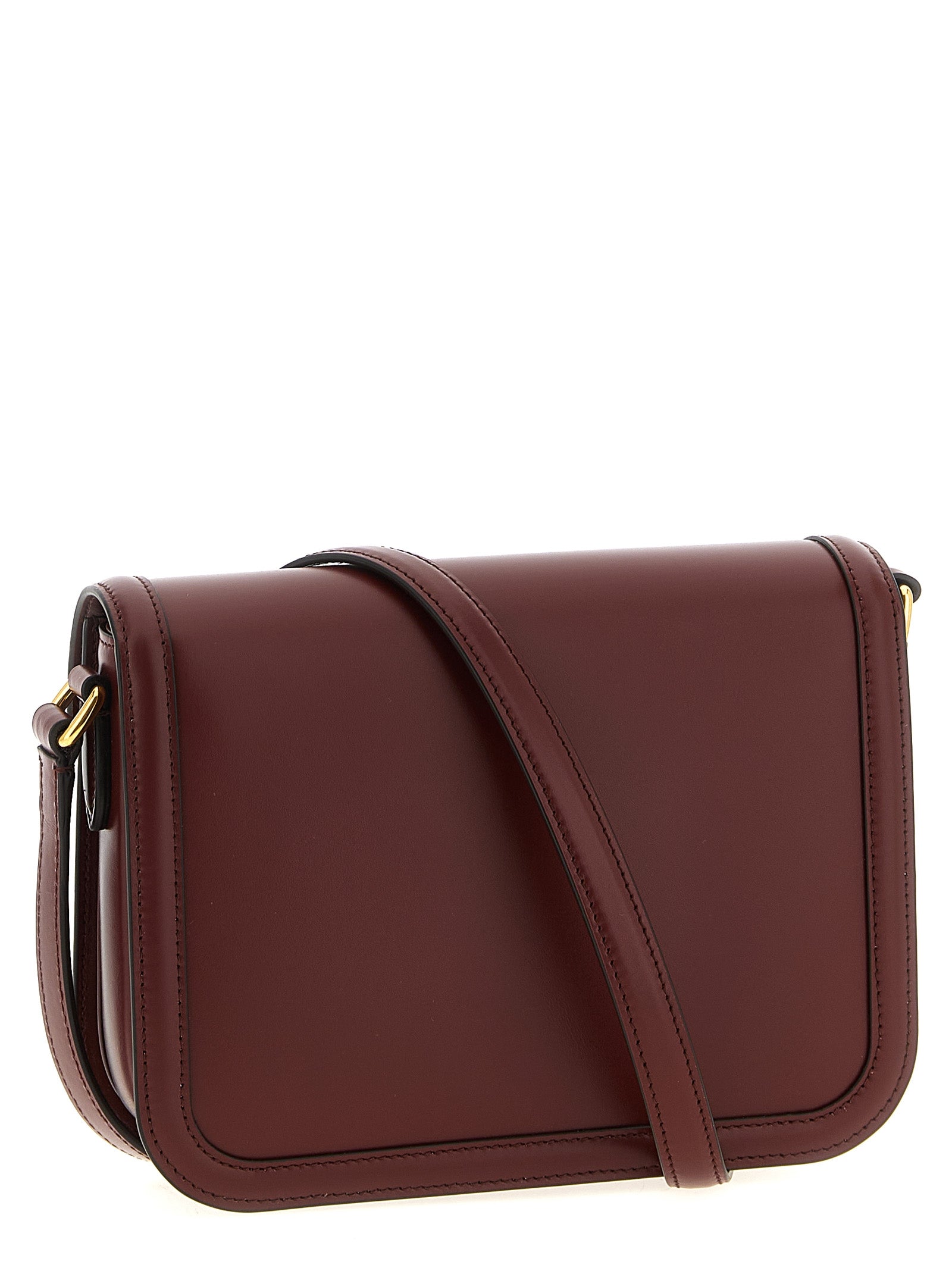 Valentino Garavani Bordeaux Calfskin Crossbody Women's Bag