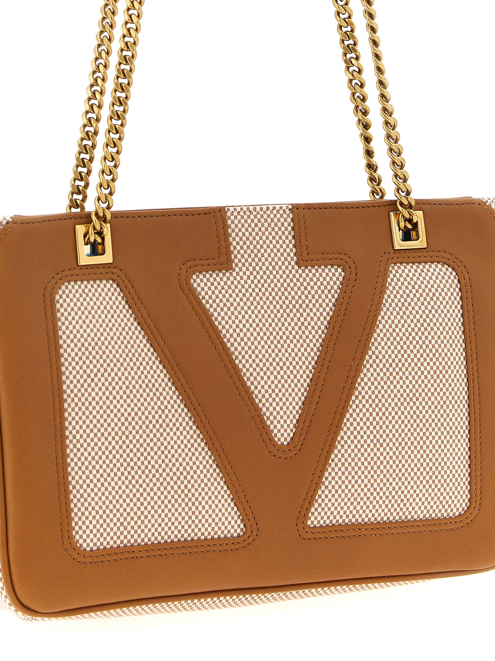 Valentino Garavani Brown Cotton Shoulder Men's Bag