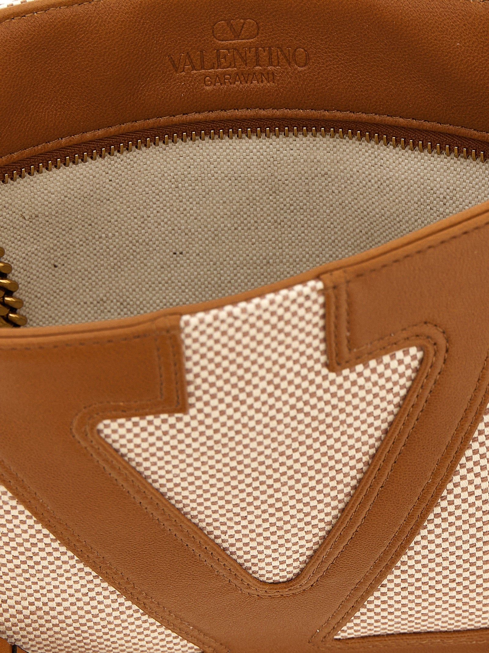 Valentino Garavani Brown Cotton Shoulder Men's Bag
